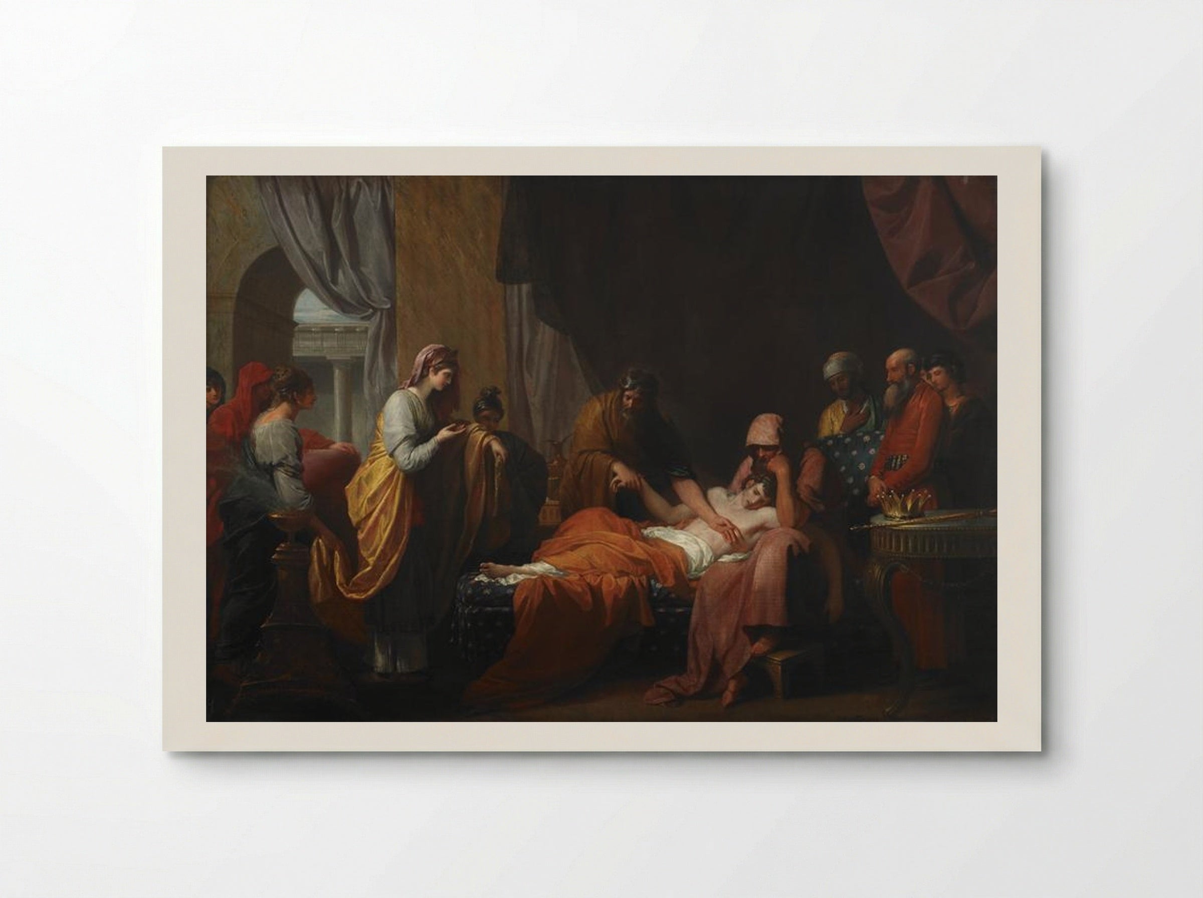 Erasistratus the Physician Discovers the Love of Antiochus for Stratonice - Benjamin West - Poster