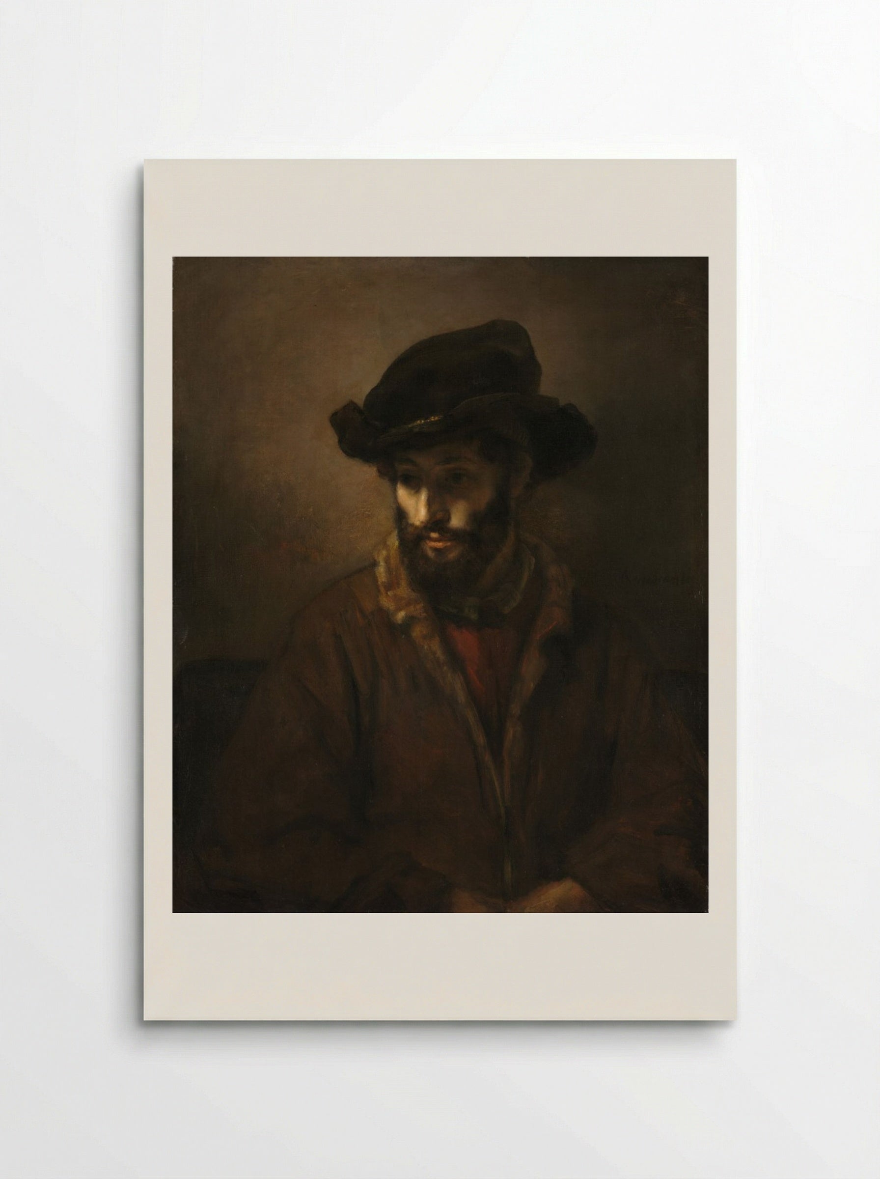 A Bearded Man Wearing a Hat - Rembrandt van Rijn - Poster