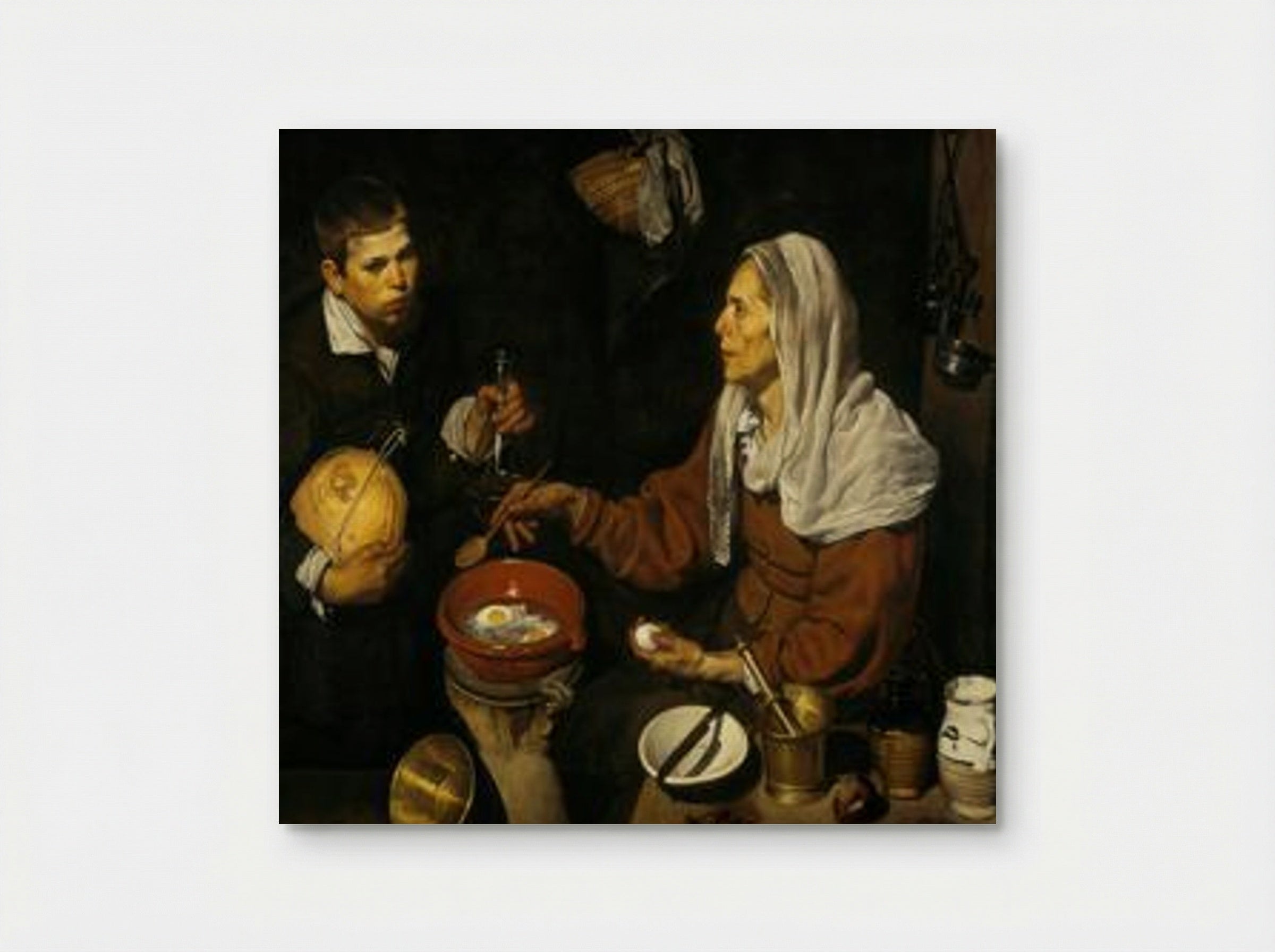 An Old Woman Cooking Eggs - Diego Velázquez - Poster