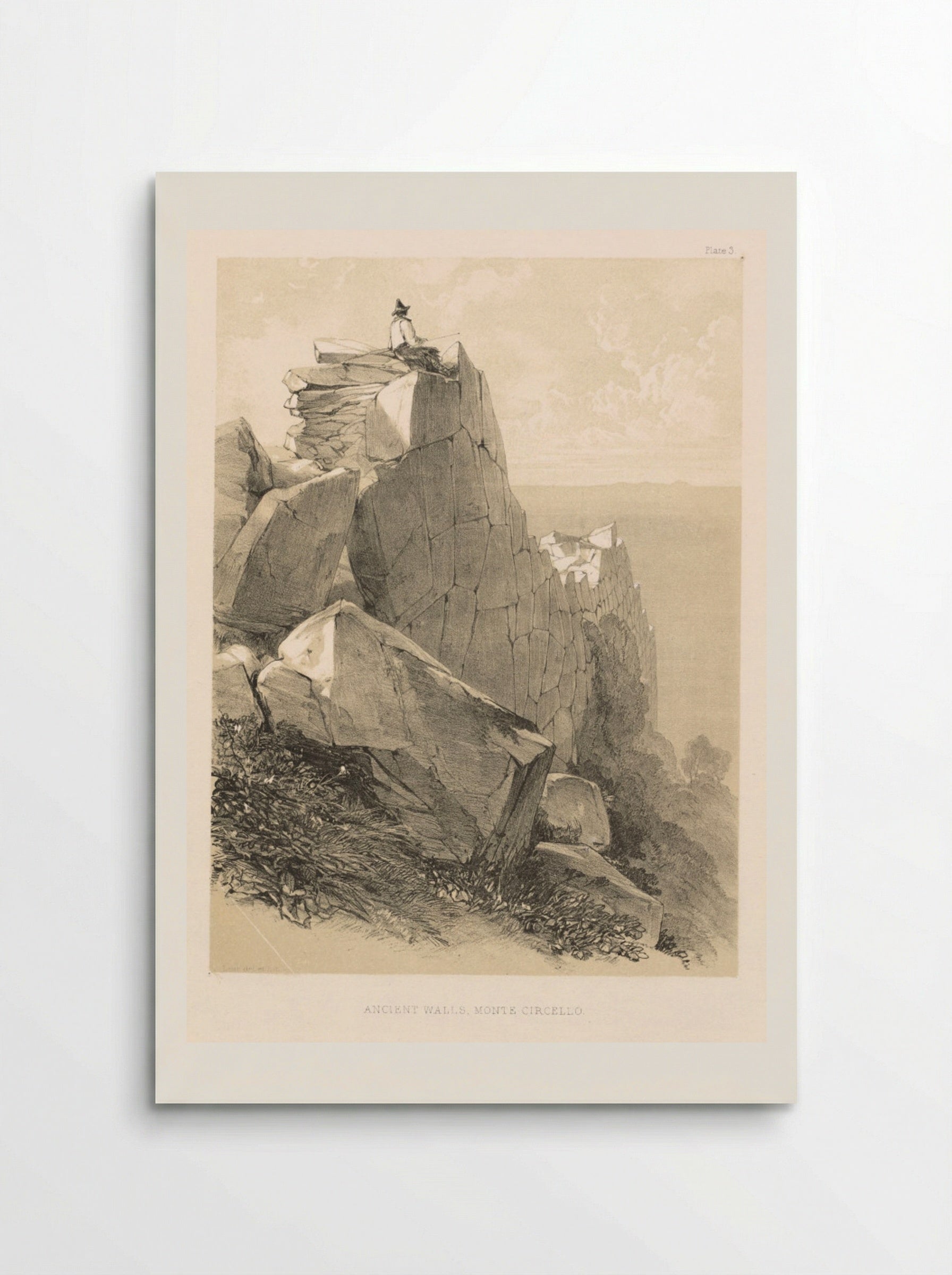 Ancient Walls, Monte Circello - Edward Lear - Poster