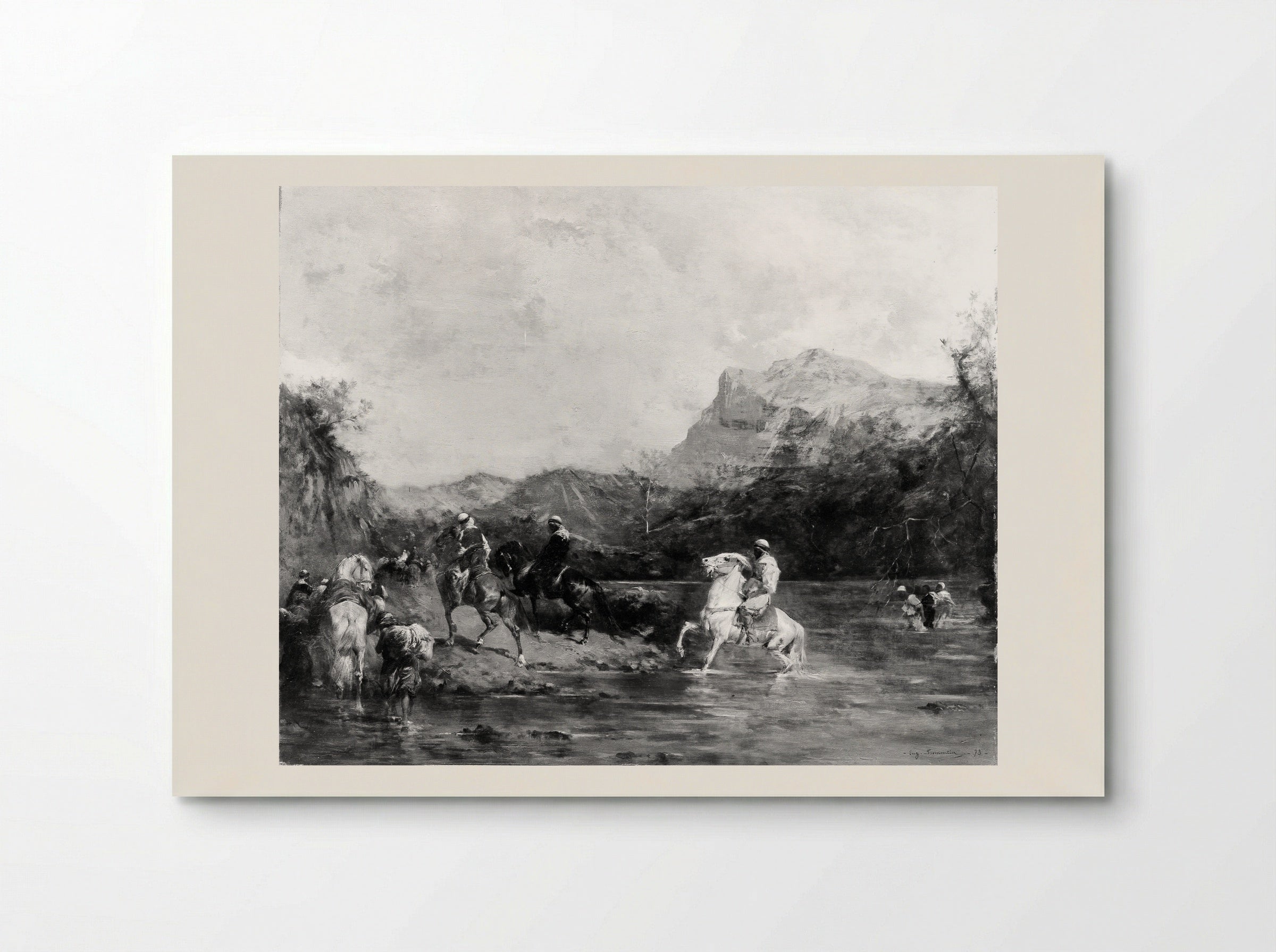Arabs Crossing a Ford - Eugène Fromentin - Poster
