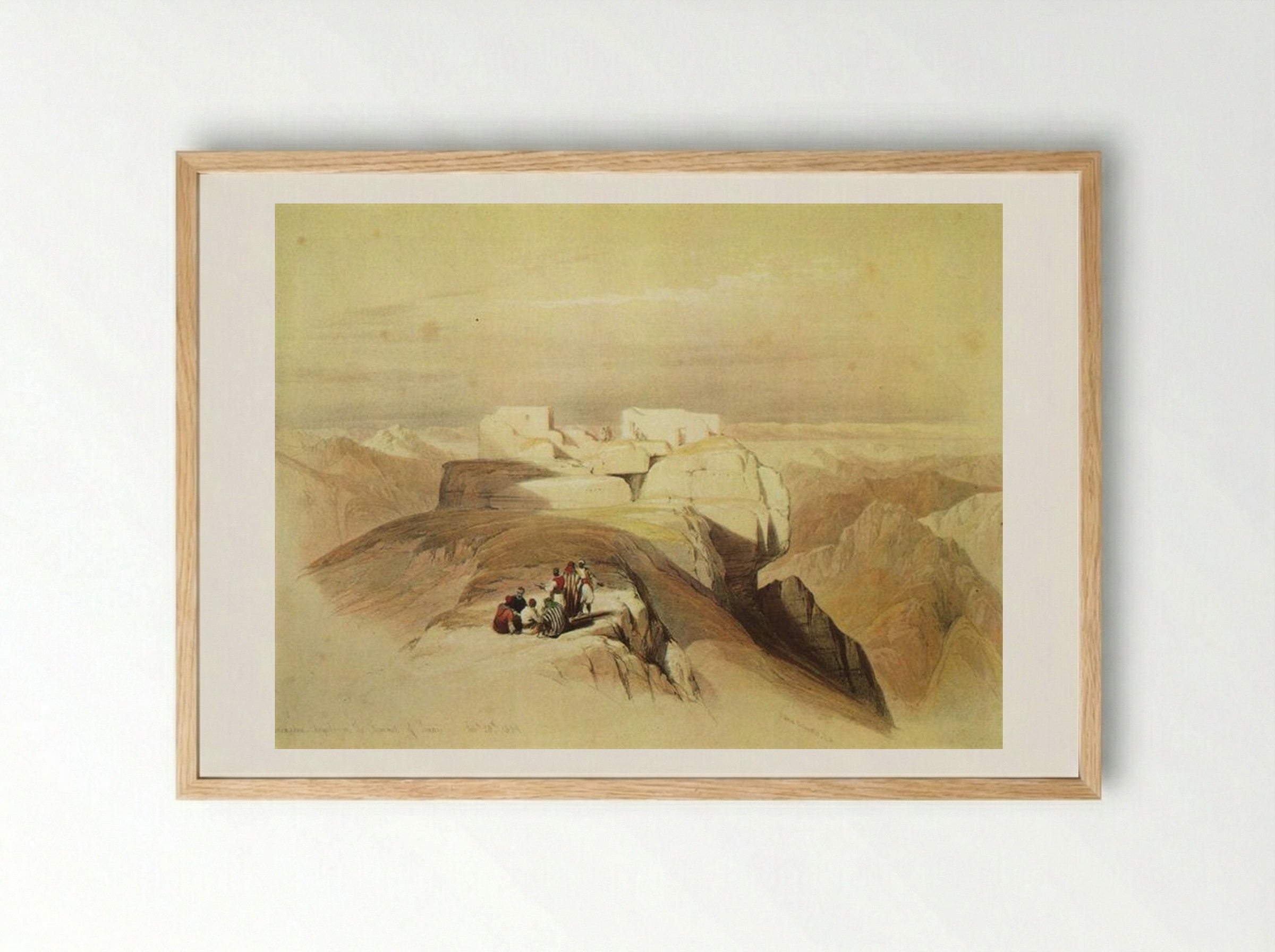 Ascent to the Summit of Mount Sinai - David Roberts - Framed Print Wood