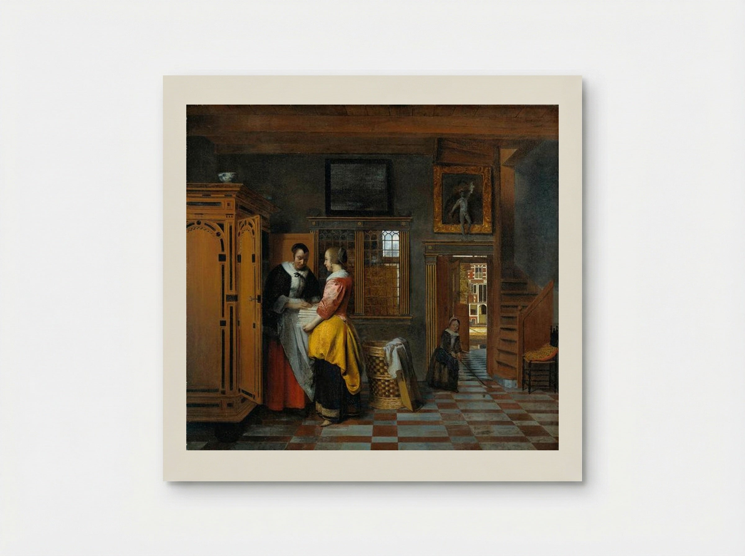 At the Linen Closet - Pieter de Hooch - Poster