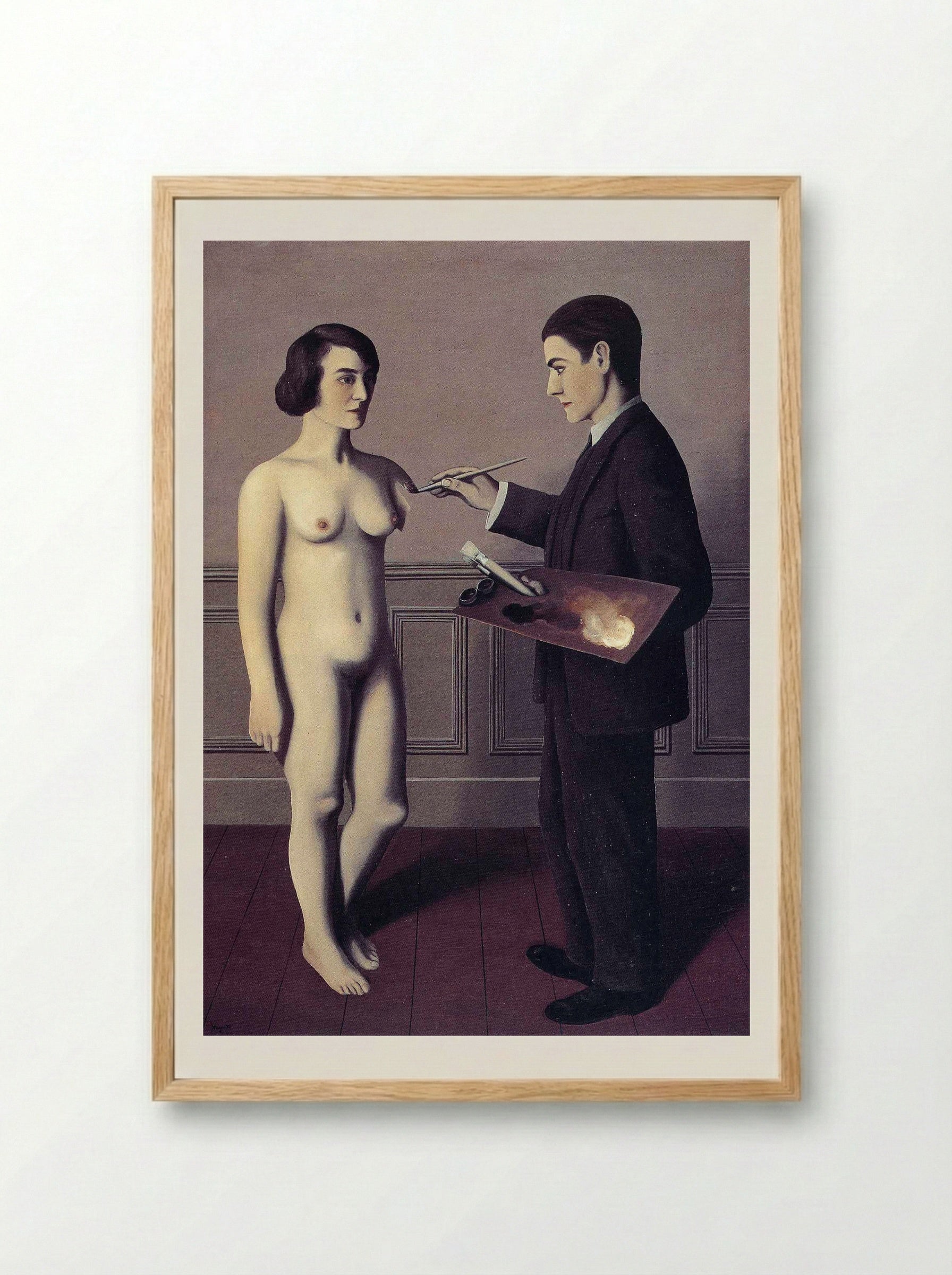 Attempting the Impossible - René Magritte - Framed Print Wood