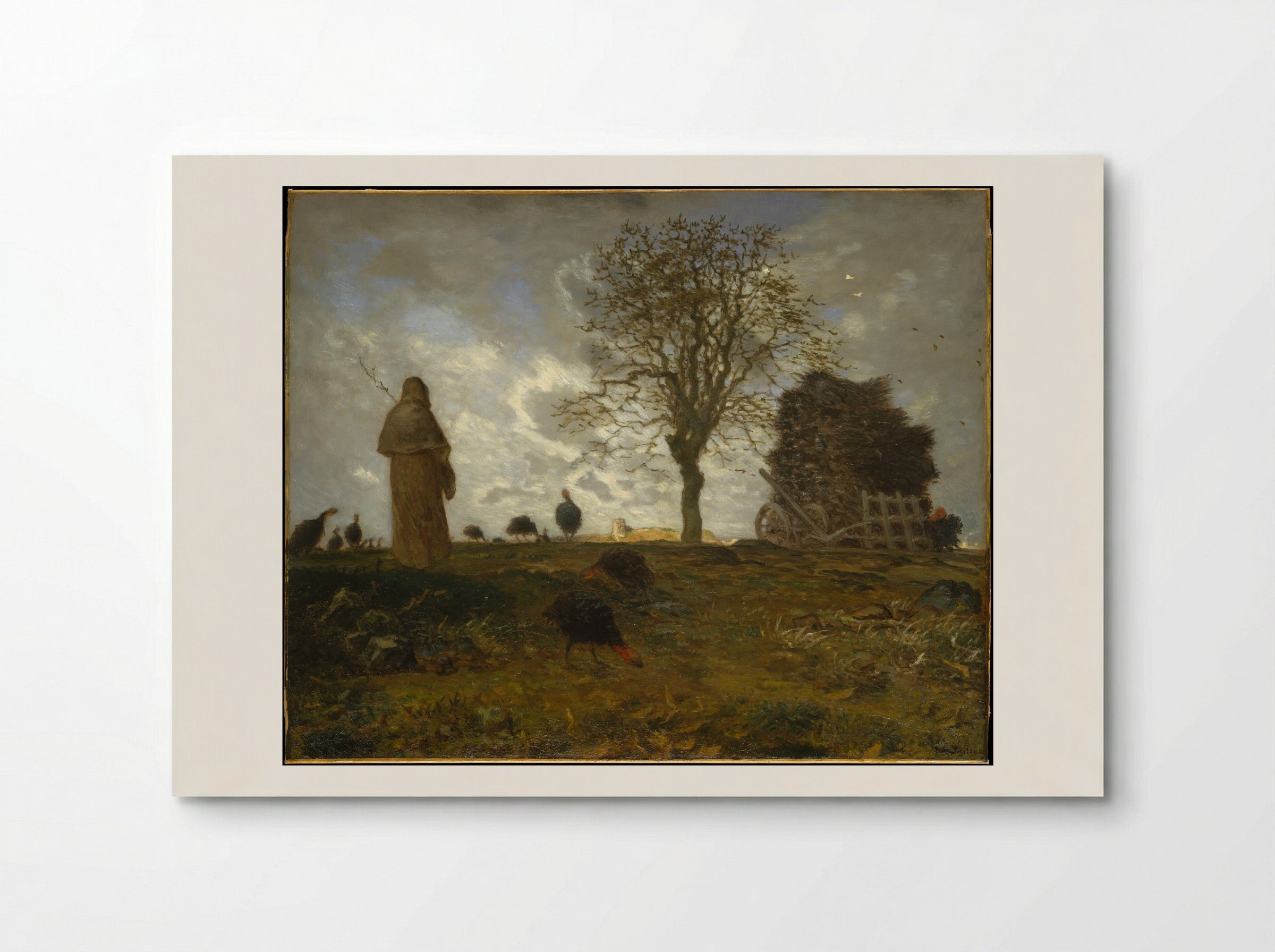 Autumn Landscape with a Flock of Turkeys - Jean-François Millet - Poster
