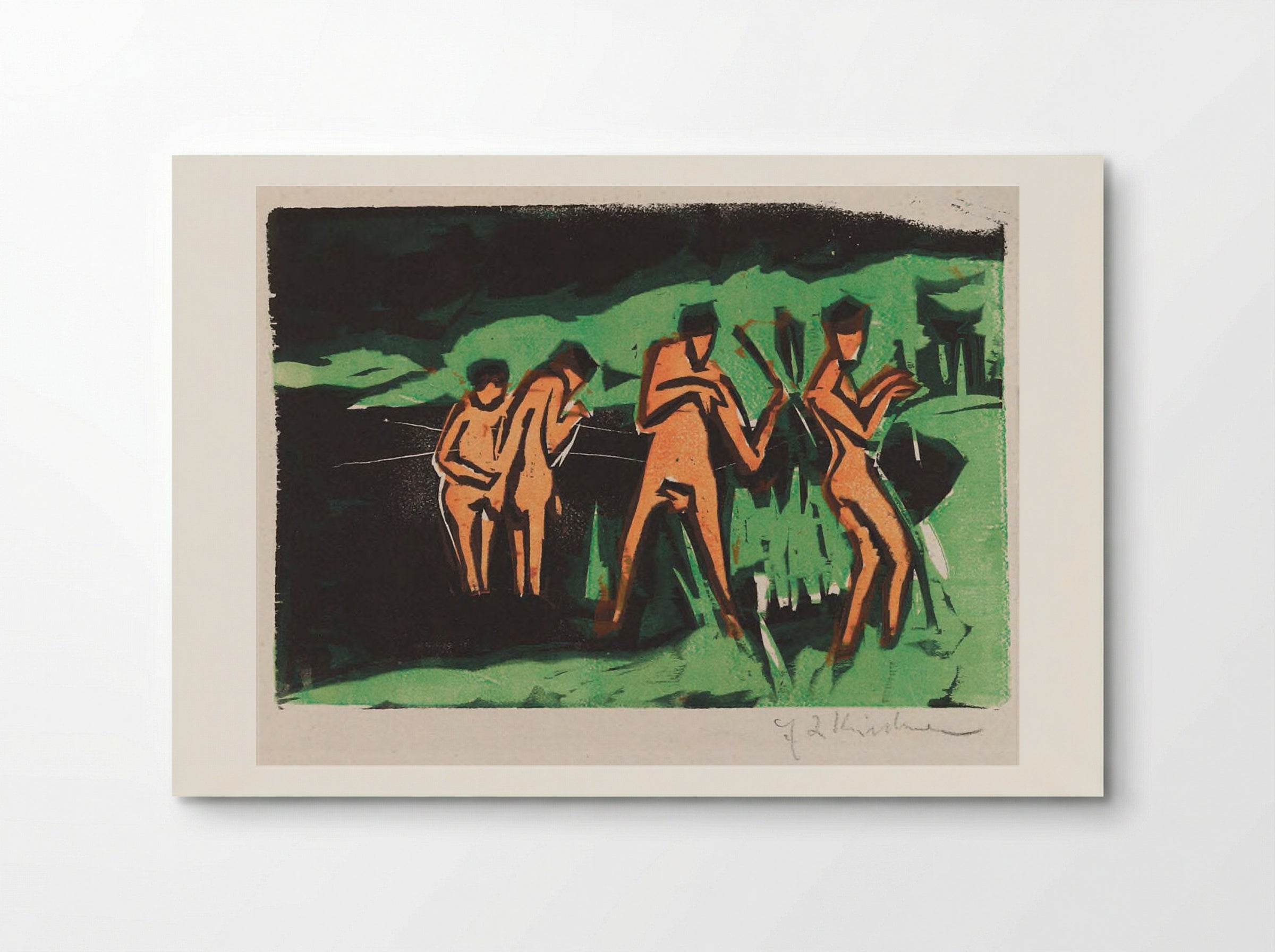 Bathers Tossing Reeds - Ernst Ludwig Kirchner - Poster