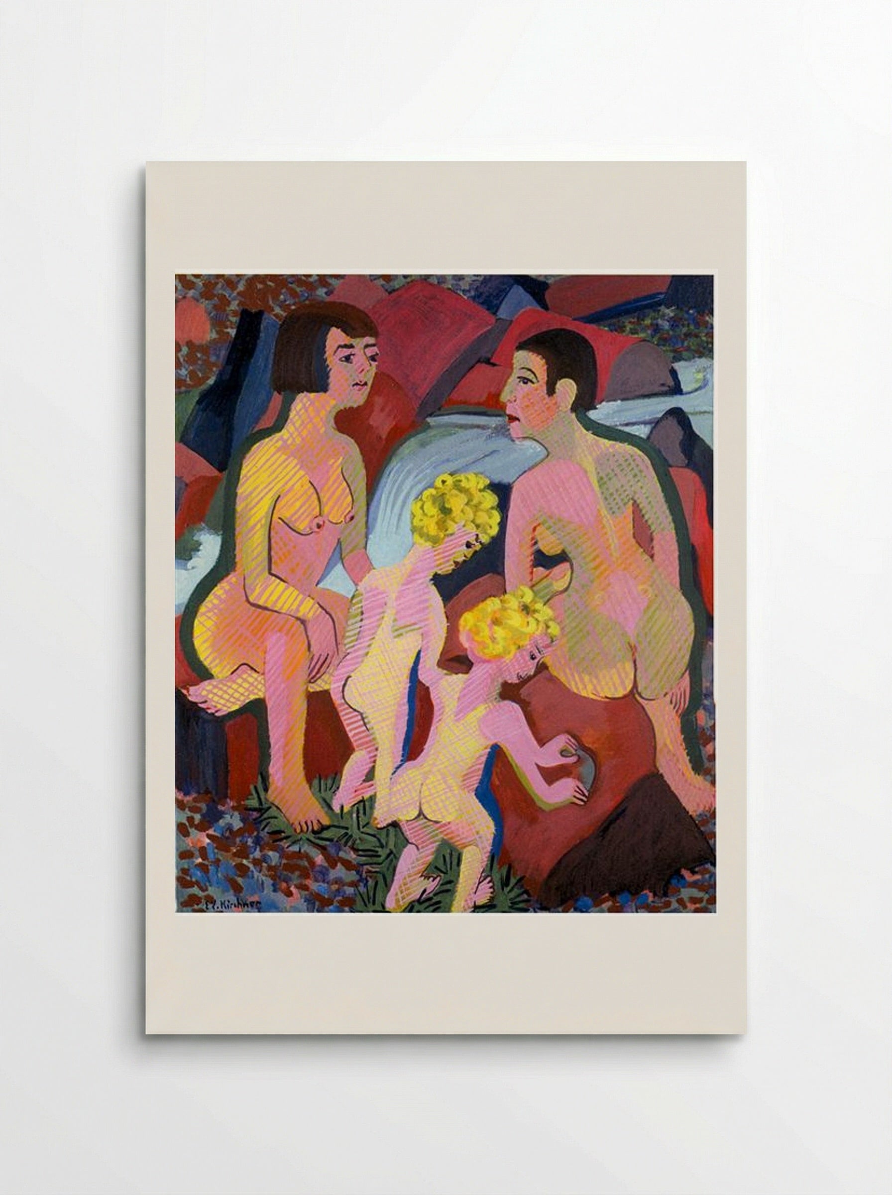 Bathing Women and Children - Ernst Ludwig Kirchner - Poster