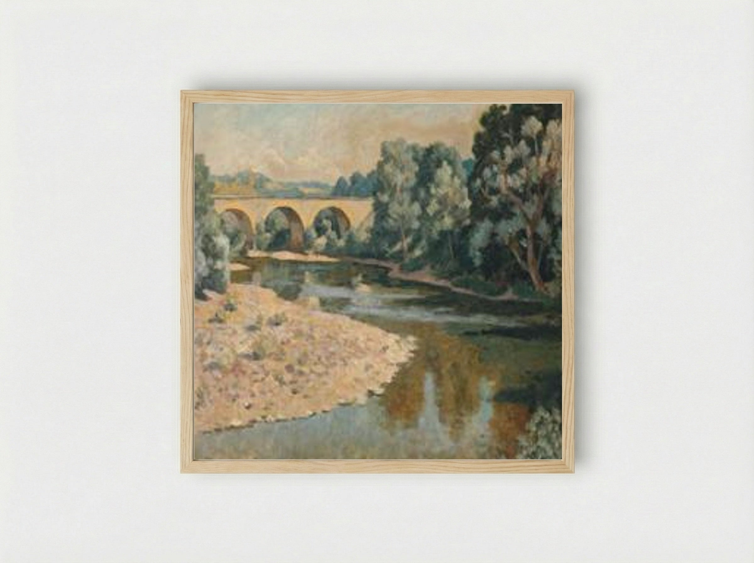 Bridge over the Allier - Roger Fry - Framed Print Wood