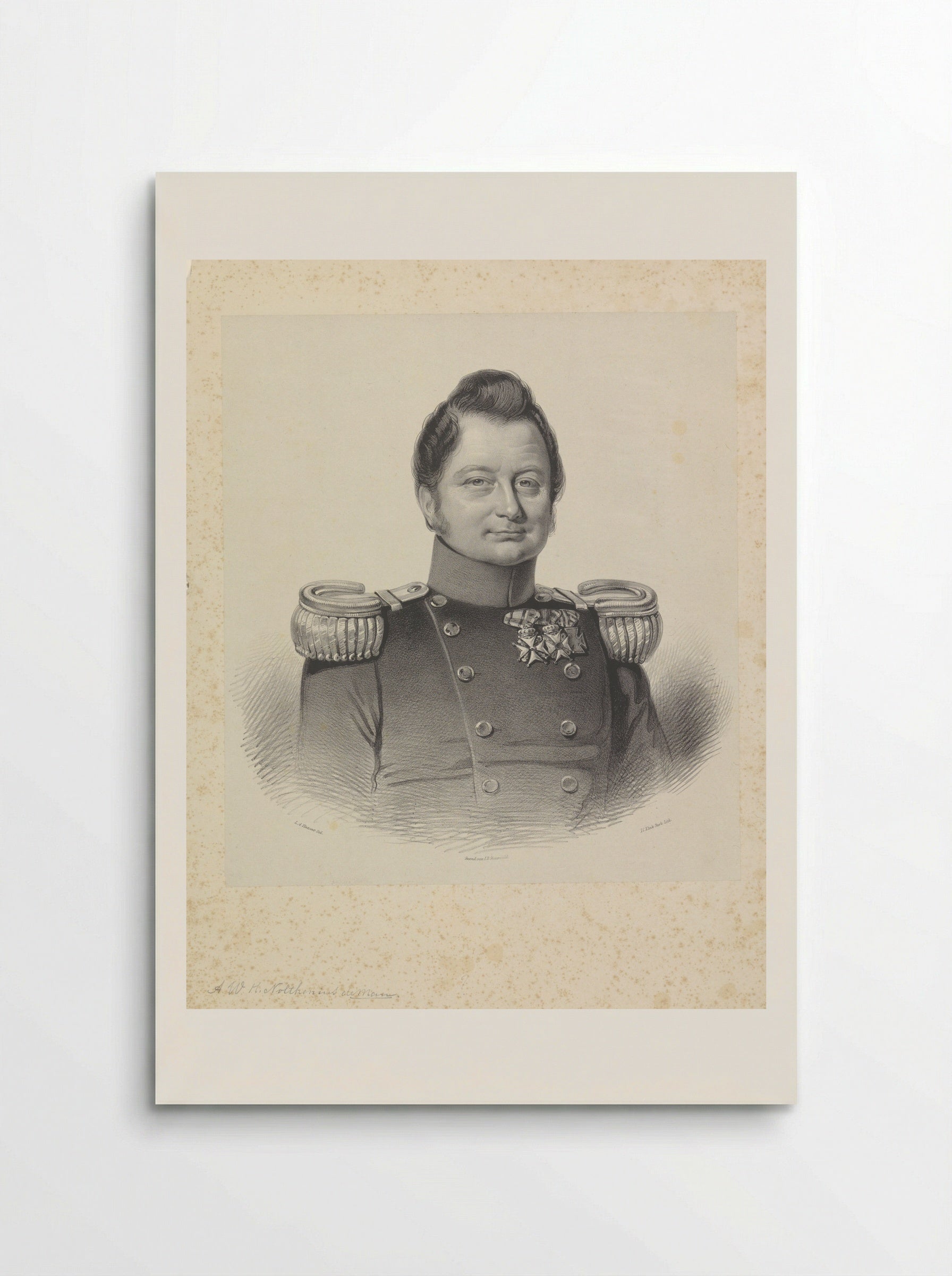 Buste van een man met hoed (Anthonie Willem Hendrik Nolthenius de Man) - L.A. Hekman - Poster
