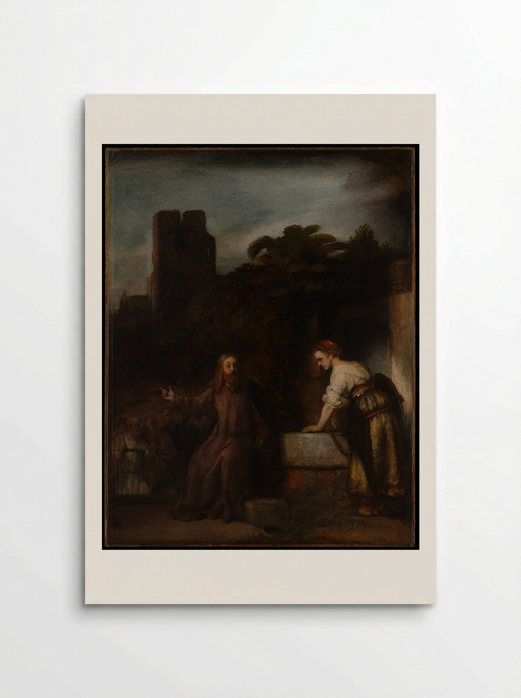 Christ and the Woman of Samaria - Rembrandt van Rijn - Poster