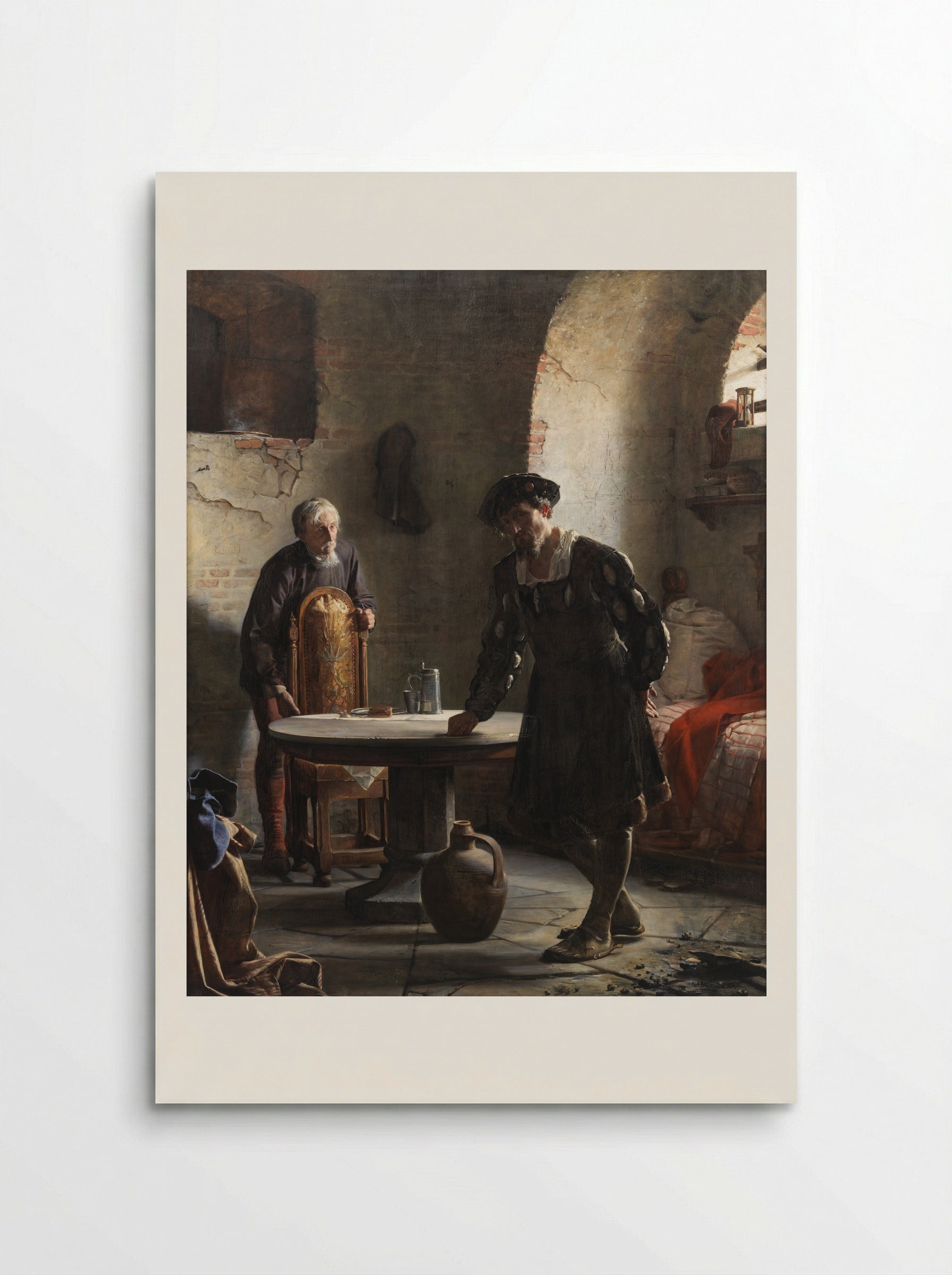 Christian II imprisoned in the tower at Sønderborg castle - Carl Bloch - Poster
