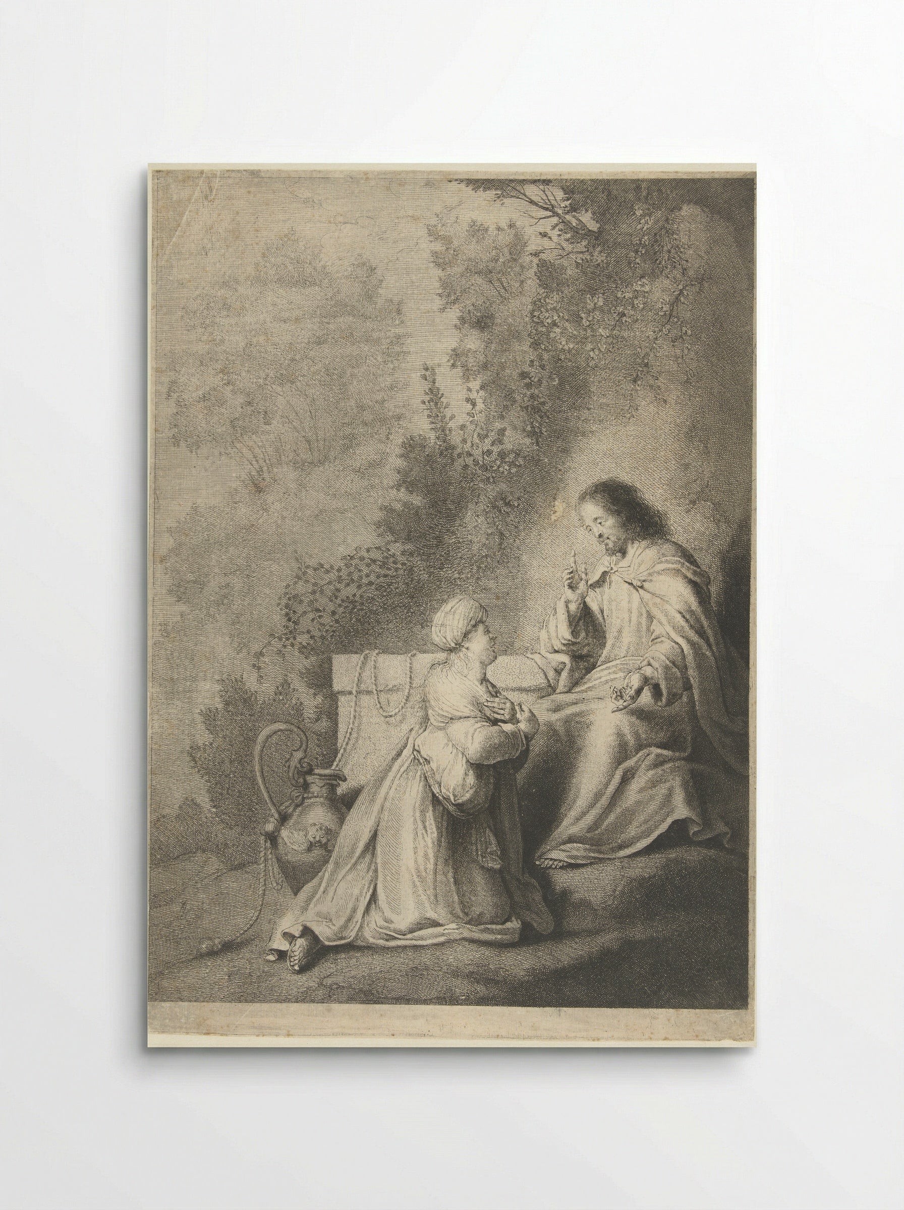 Christus en de Samaritaanse vrouw - Pieter de Grebber - Poster