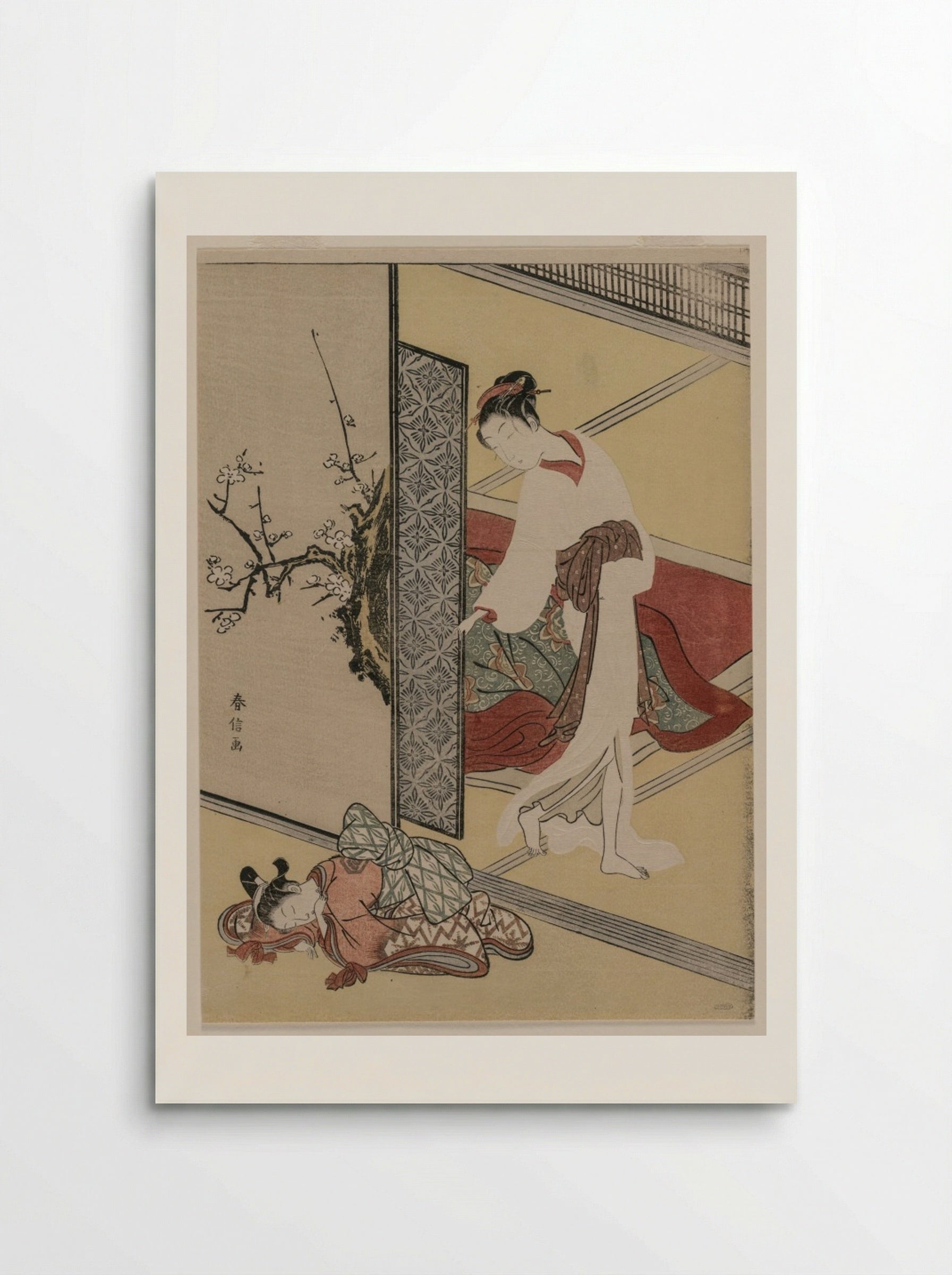 Courtesan and Sleeping Attendant - Suzuki Harunobu - Poster