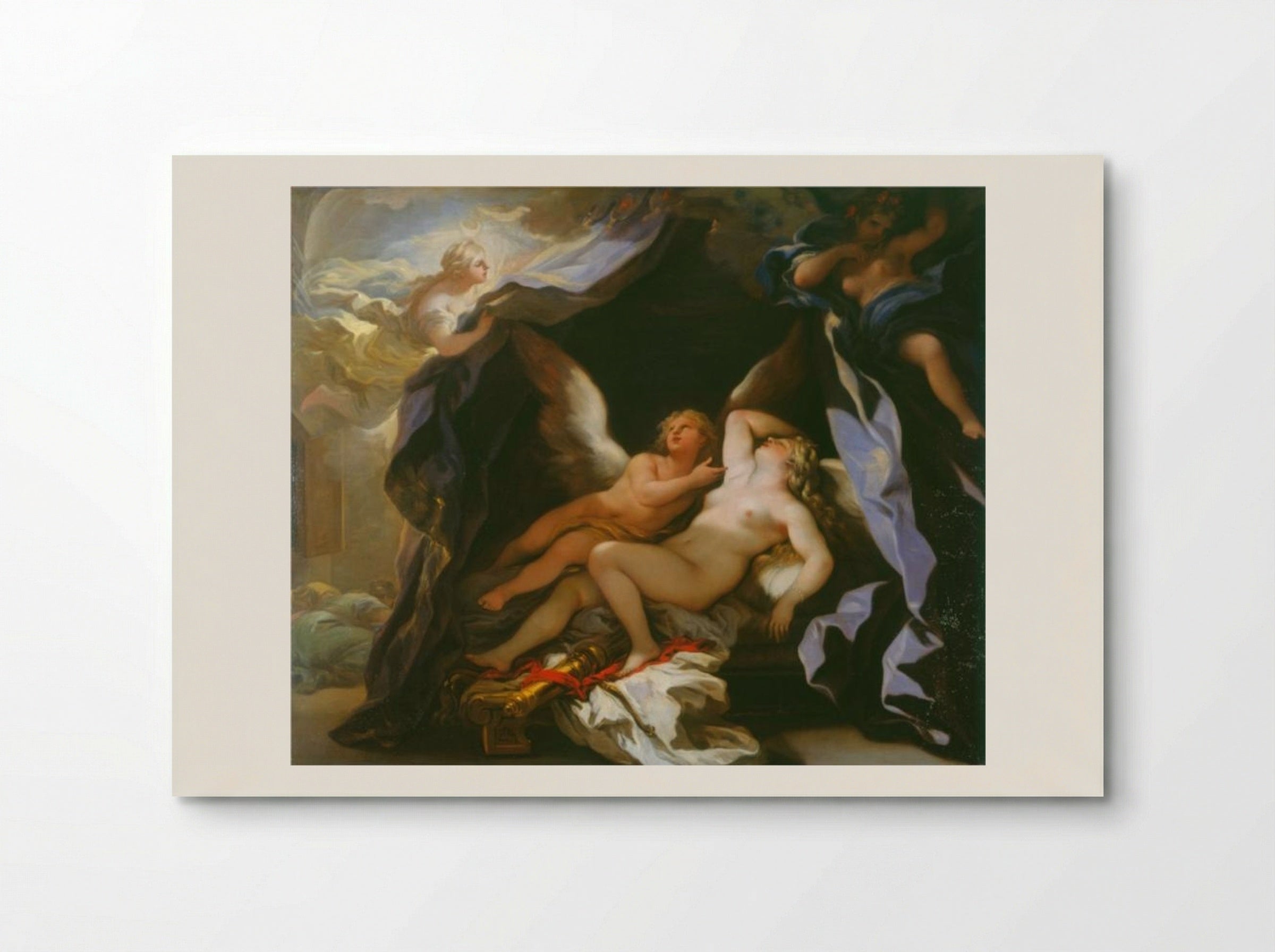 Cupid Visiting the Sleeping Psyche - Luca Giordano - Poster