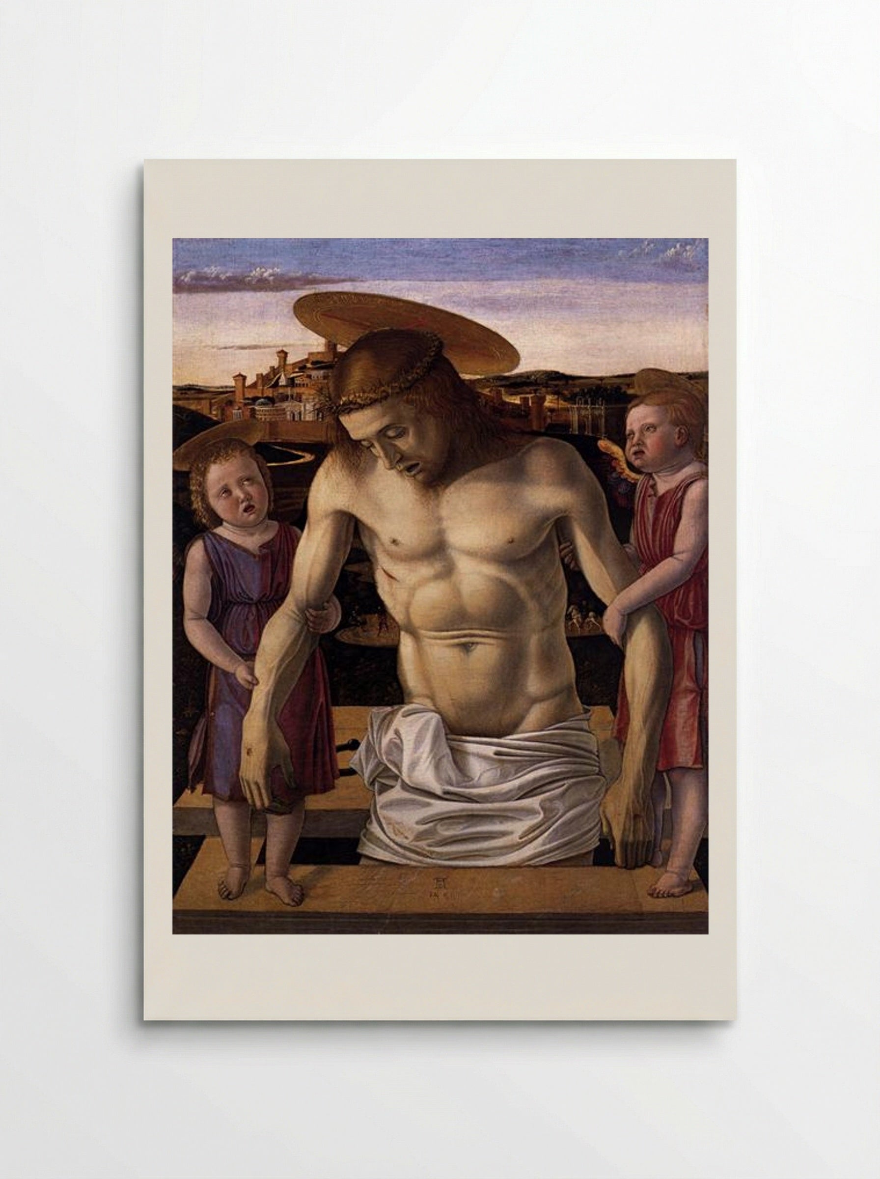 Dead Christ Supported by Two Angels - Giovanni Bellini - Poster