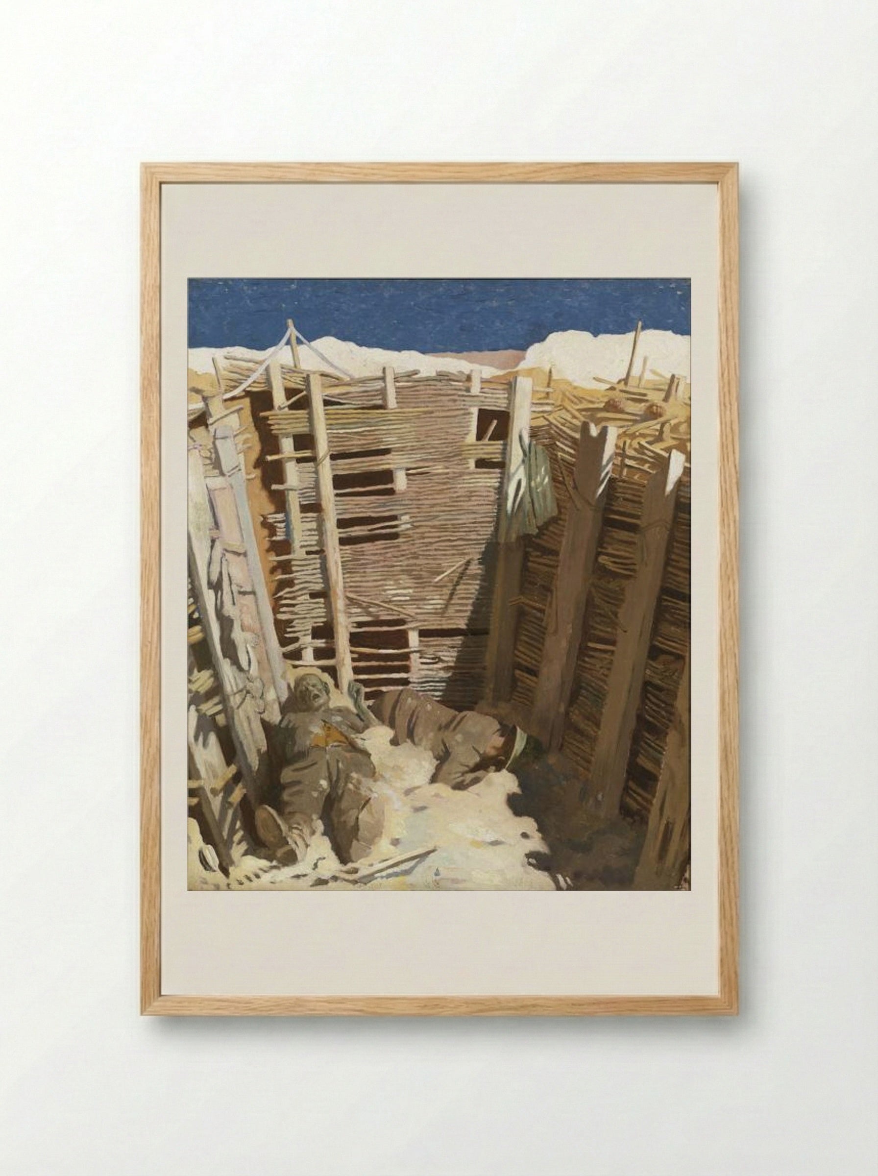 Dead Germans in a Trench, 1918 - William Orpen - Framed Print Wood