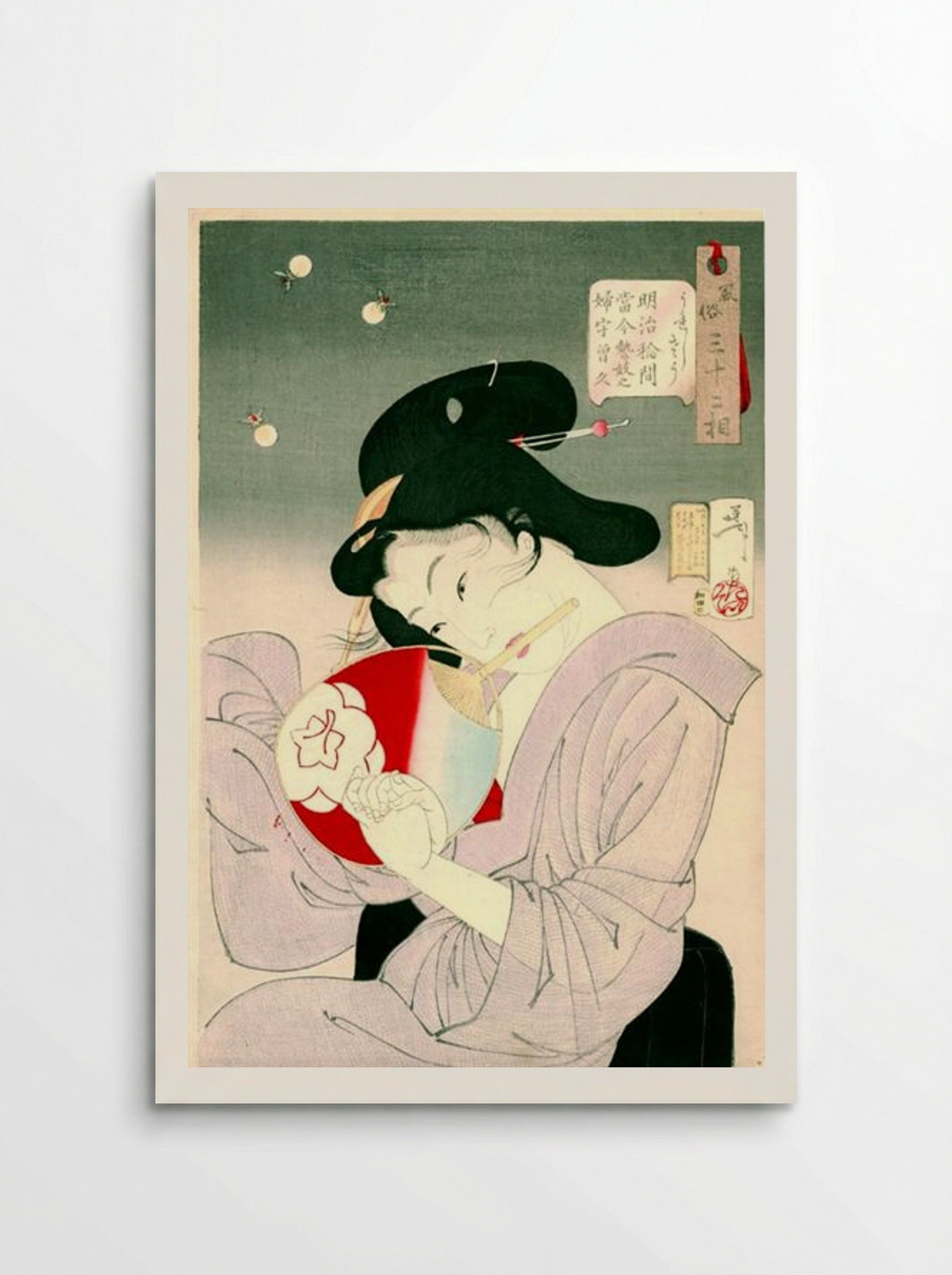 Delighted- The Appearance of a Geisha Today, during the Meiji Era - Tsukioka Yoshitoshi - Poster