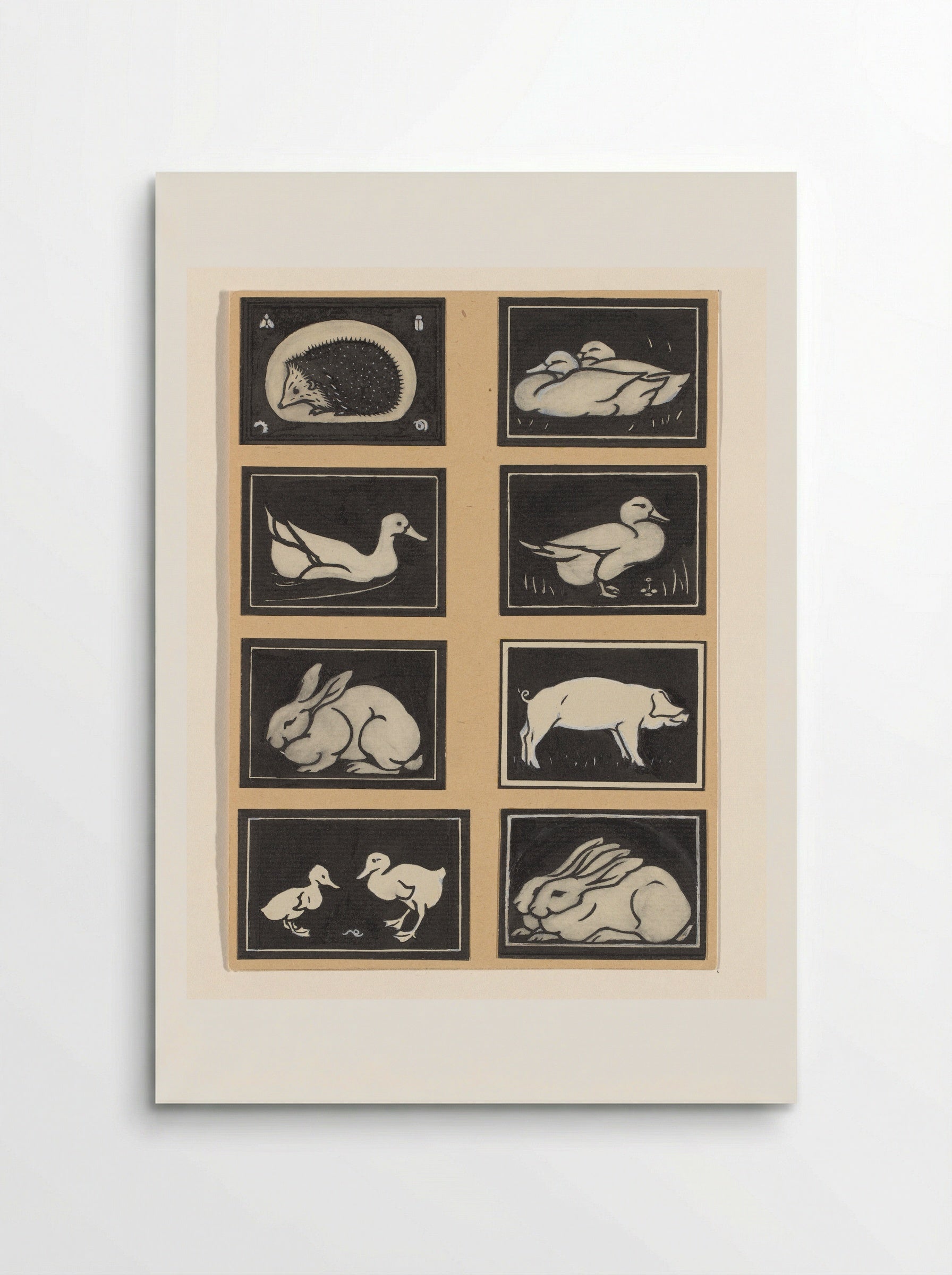 Eend in het water (Sheet of Animal Studies) - Julie de Graag - Poster