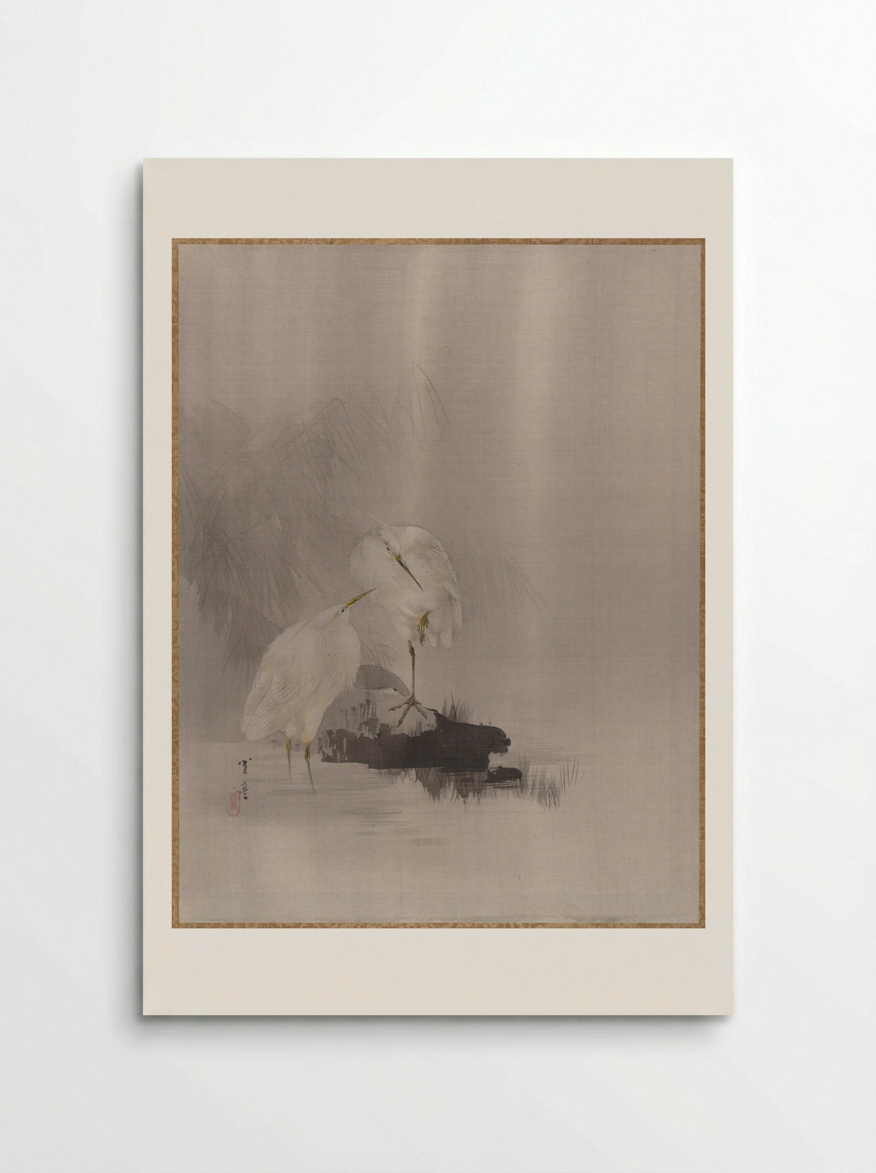 Egrets at the Water's Edge - Watanabe Seitei - Poster