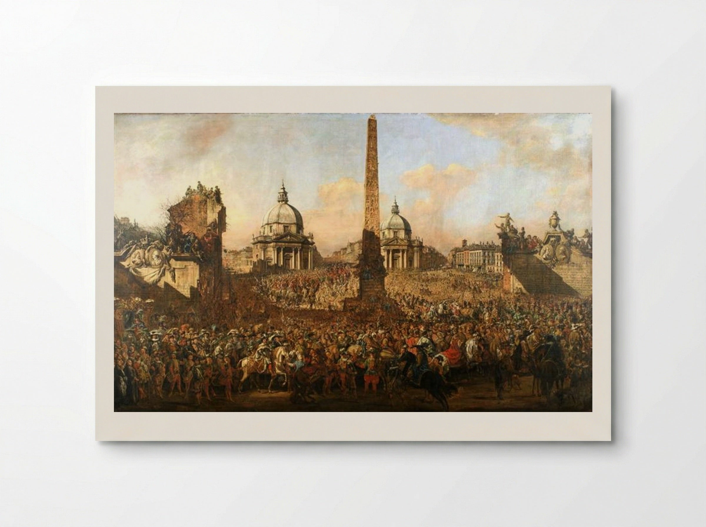 Entry into Rome of Jerzy Ossolinski, Emissary of Wladyslaw IV of Poland with Pope Urban VIII - Bernardo Bellotto - Poster