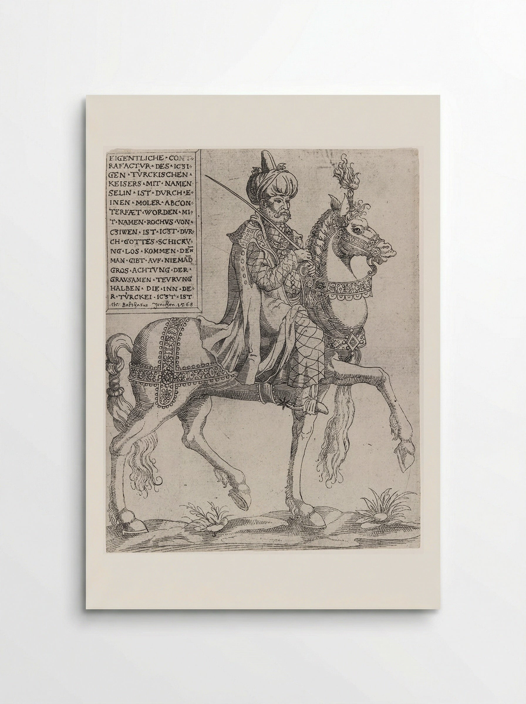 Equestrian Portrait of Sultan Selim II - Balthasar Jenichen - Poster