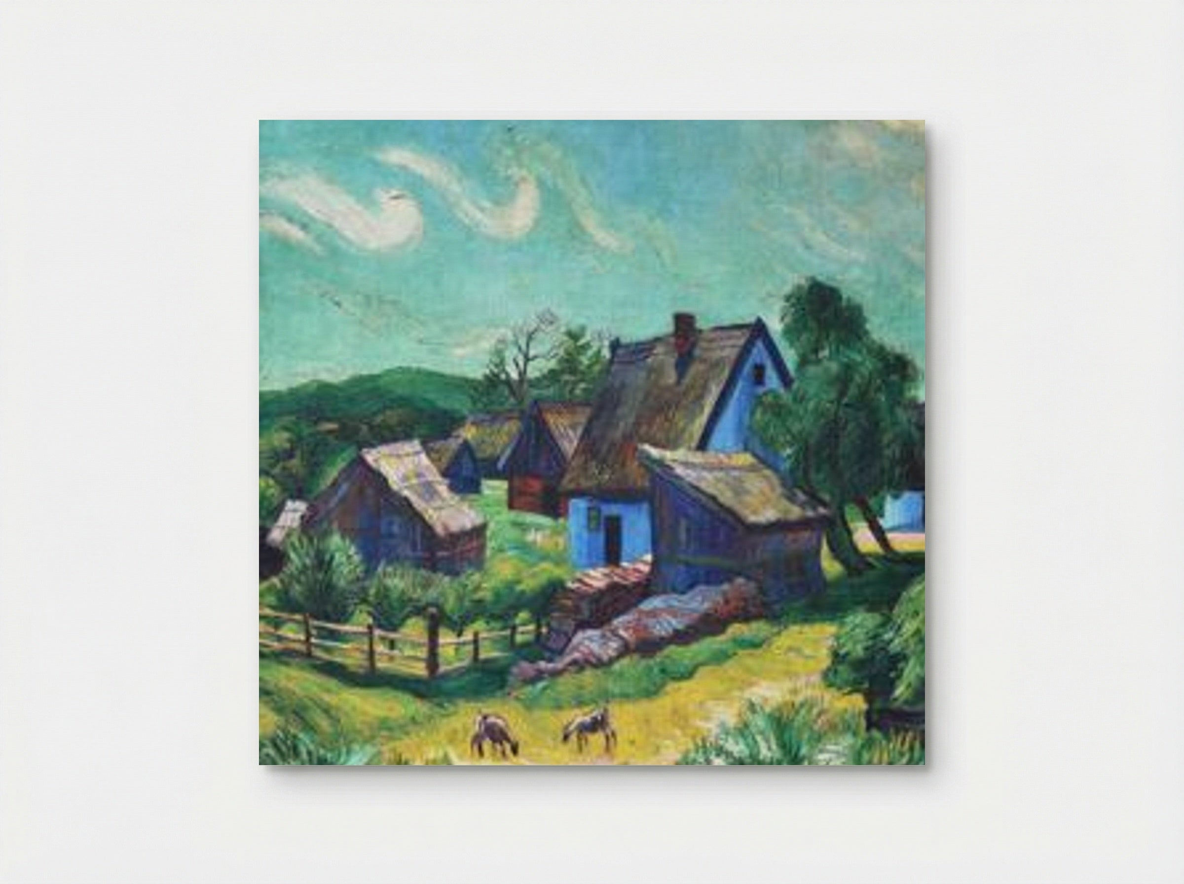 Farmhouses in the Morning - Max Pechstein - Poster