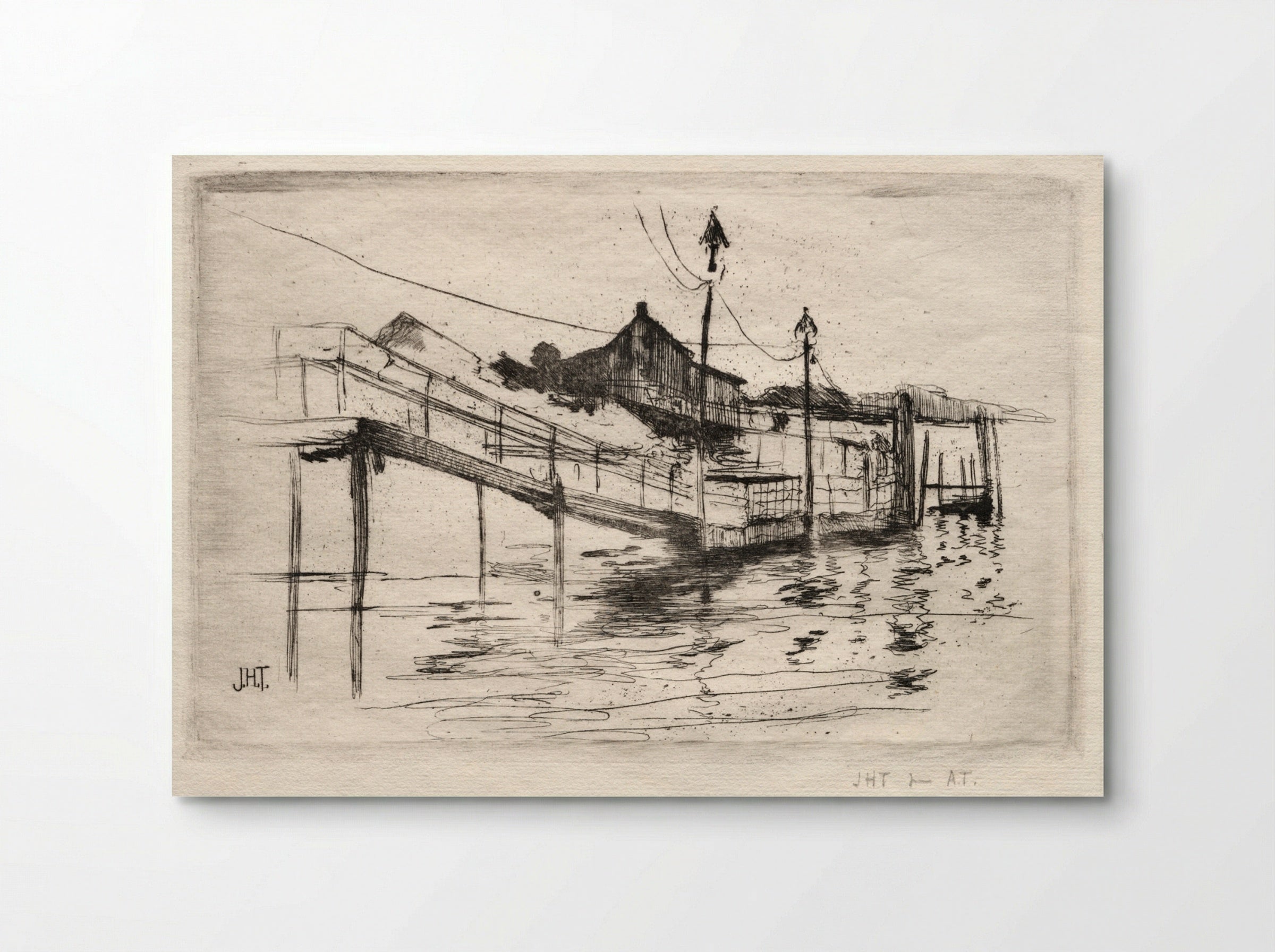 Footbridge, Bridgeport, Connecticut - John Henry Twachtman - Poster