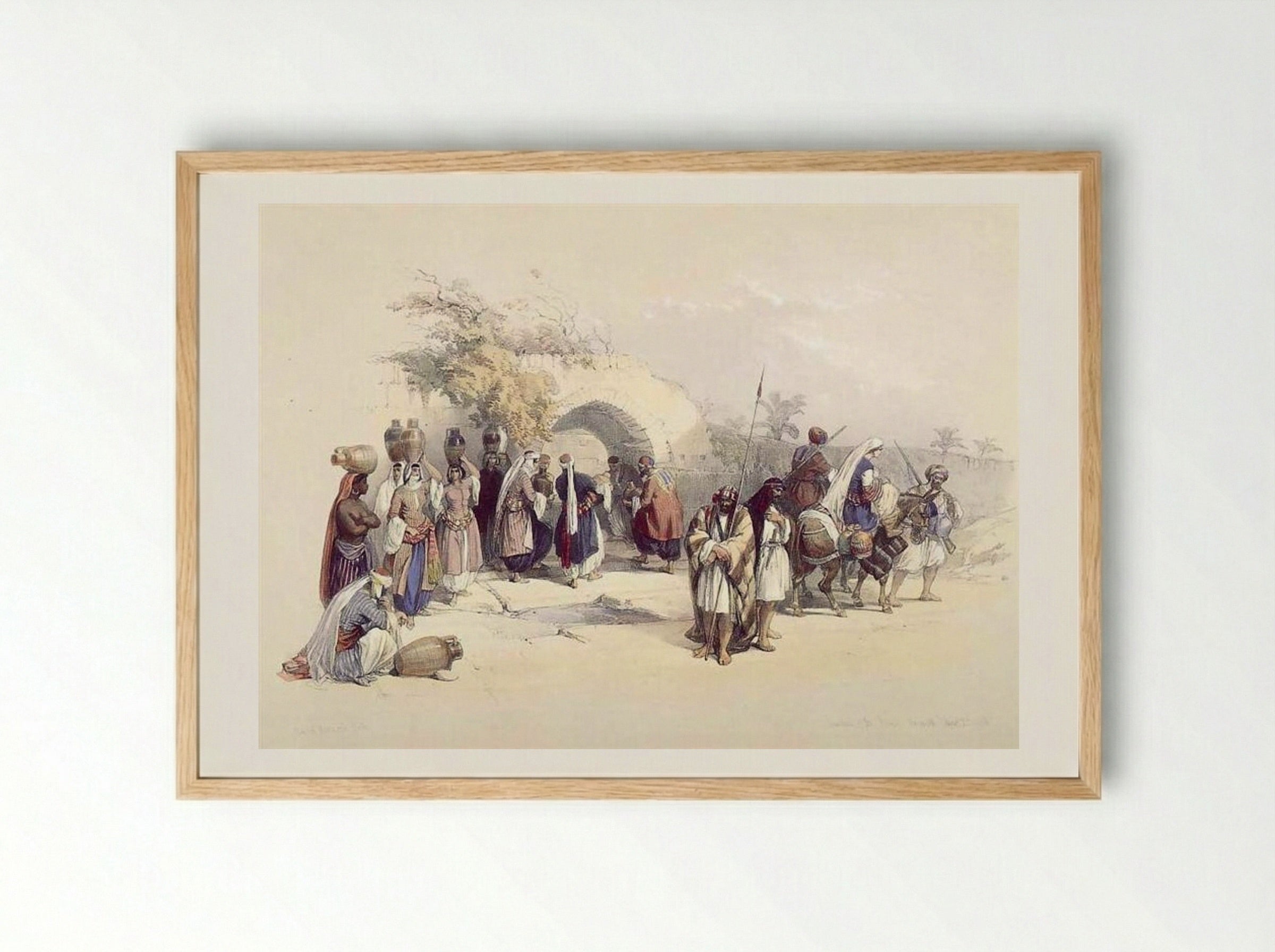 Fountain of the Virgin, Nazareth - David Roberts - Framed Print Wood