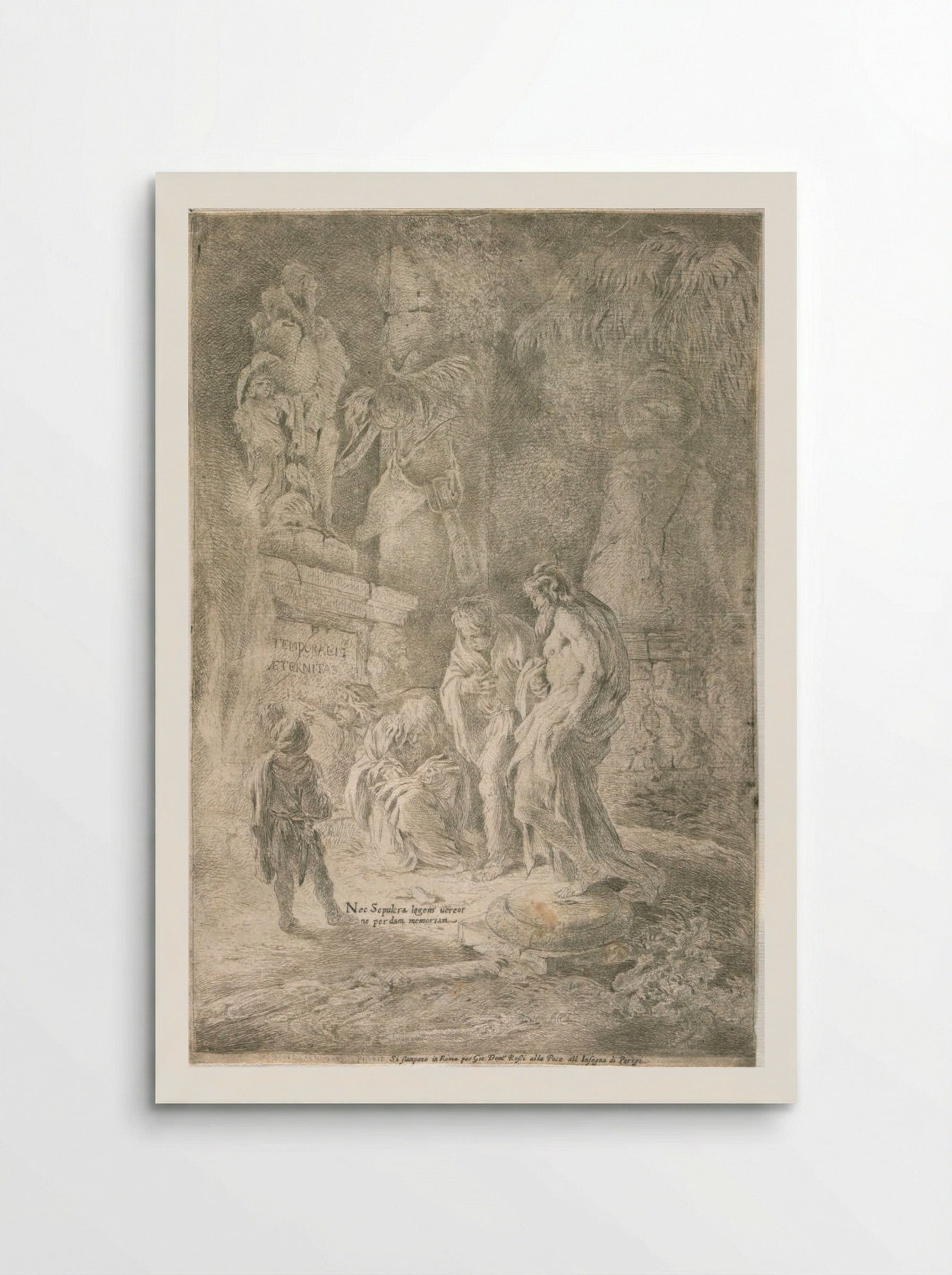 Four Scholars Among Tombs - Giovanni Benedetto Castiglione - Poster