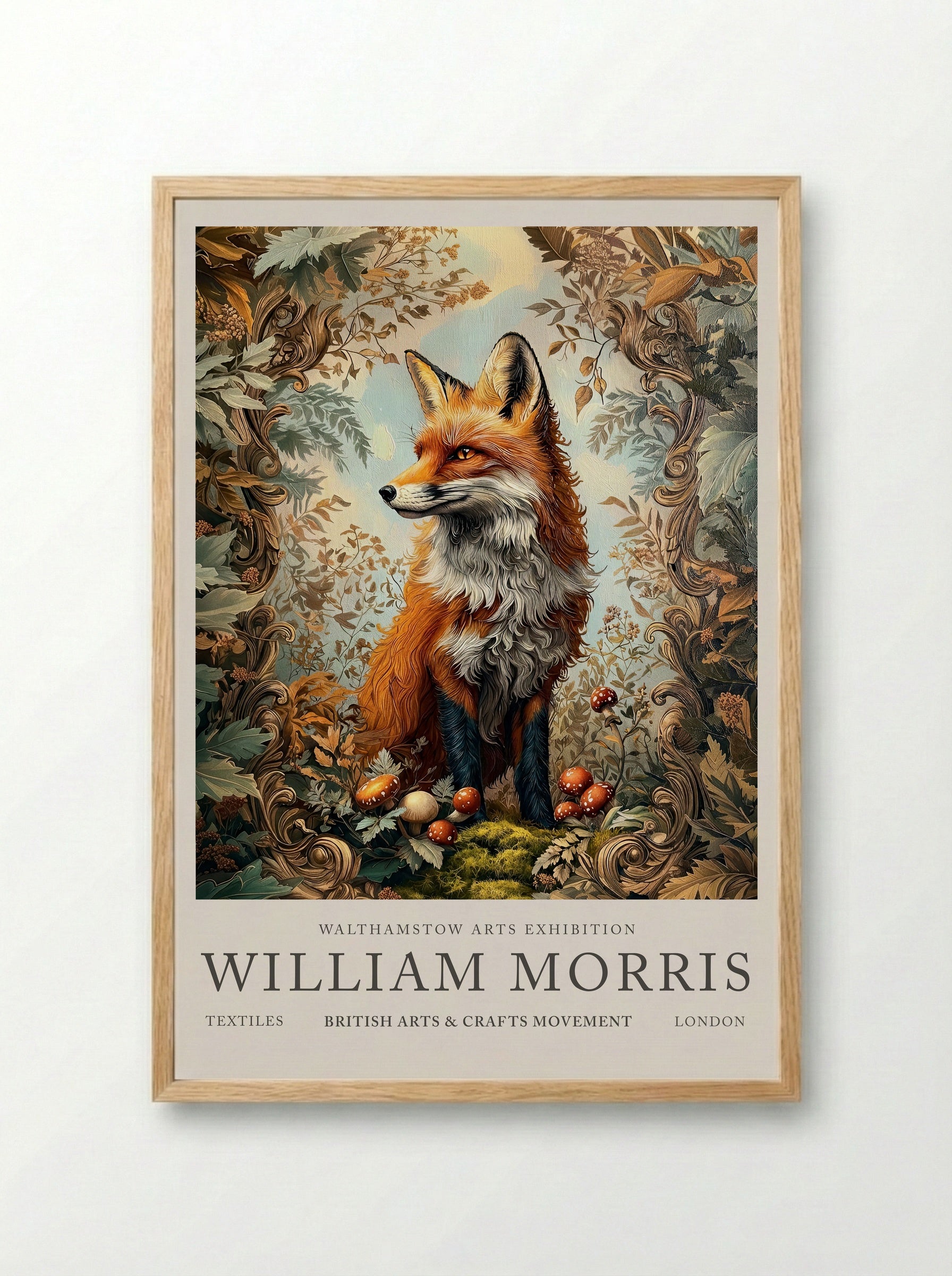 Fox Fable - William Morris - Framed Print Wood