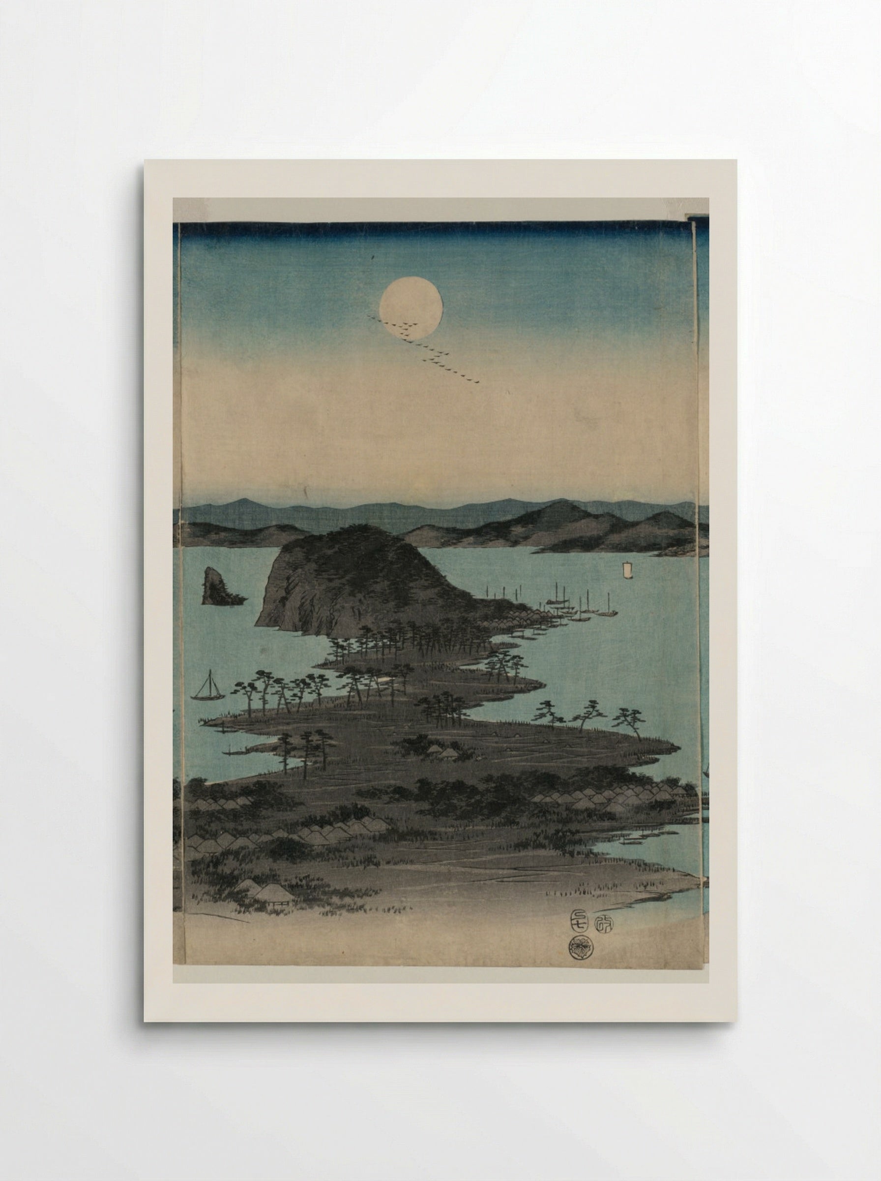 Full Moon on Kanazawa, Musashi - Utagawa Hiroshige - Poster