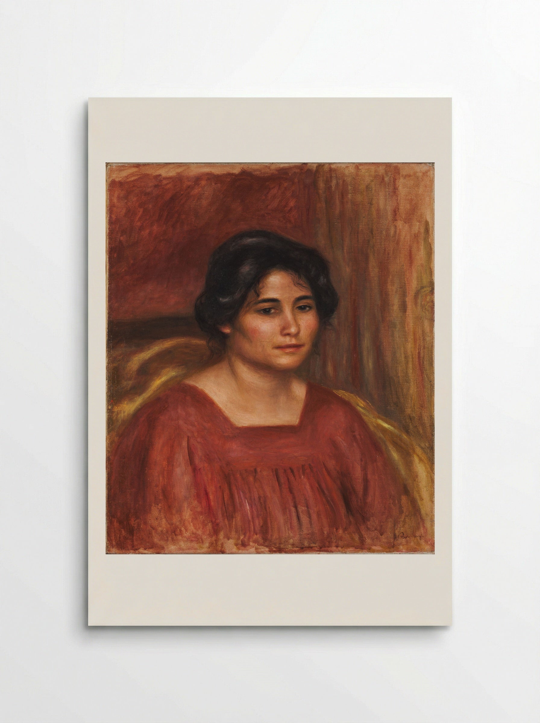Gabrielle in a Red Dress - Pierre-Auguste Renoir - Poster