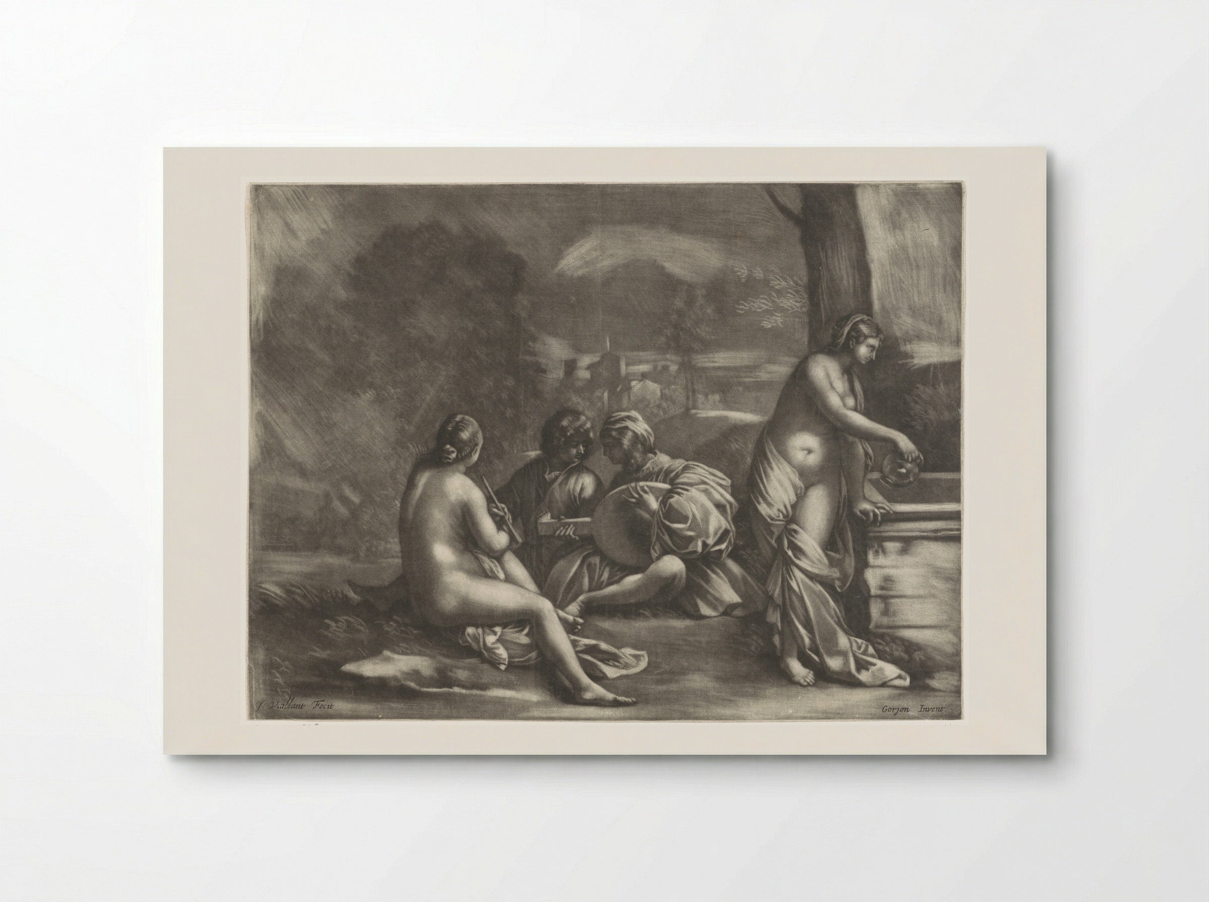 Gezelschap bij een bron (Company at a Fountain) - Jacques Vaillant - Poster