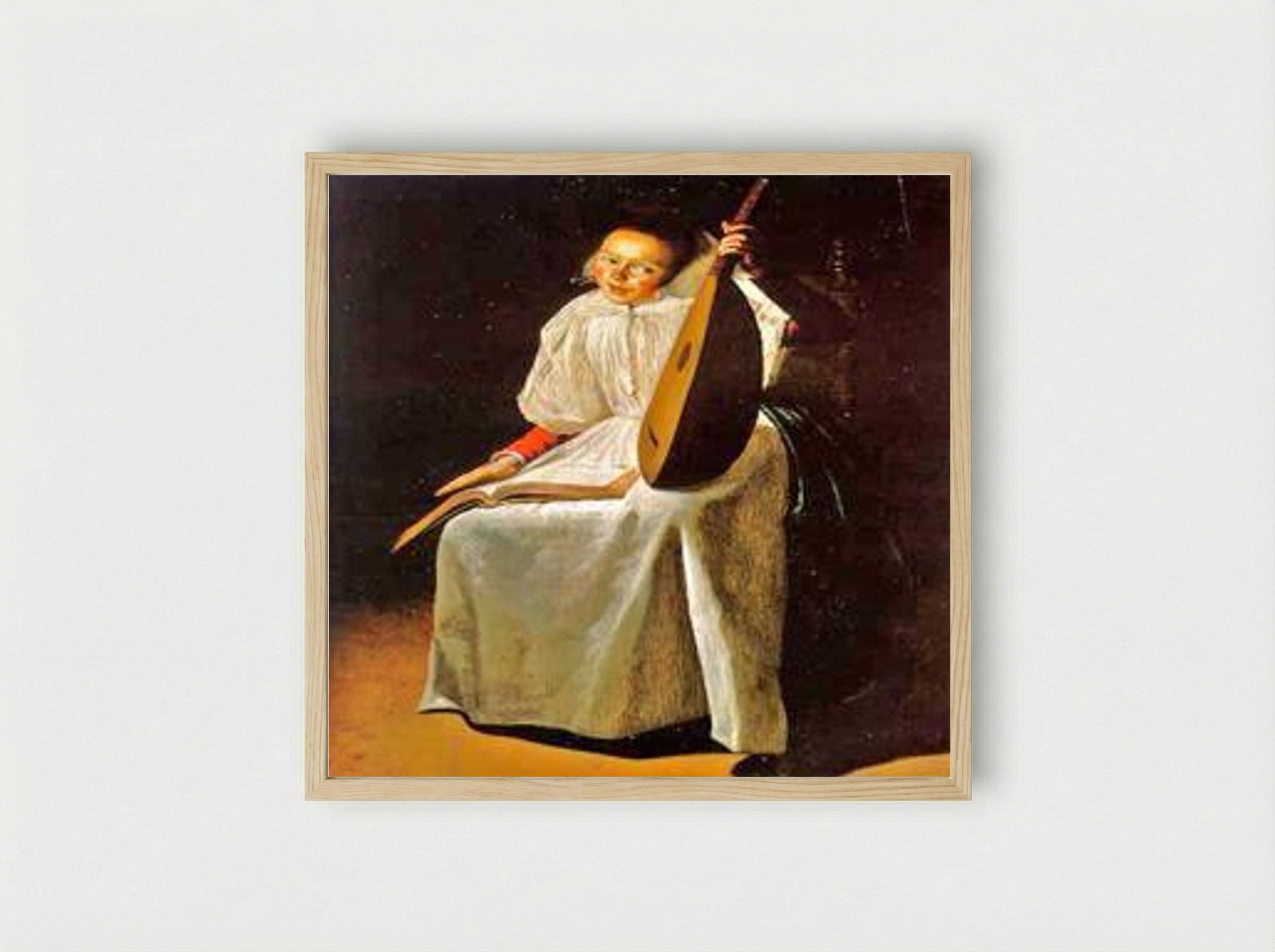 Girl with a Lute - Judith Leyster - Framed Print Wood