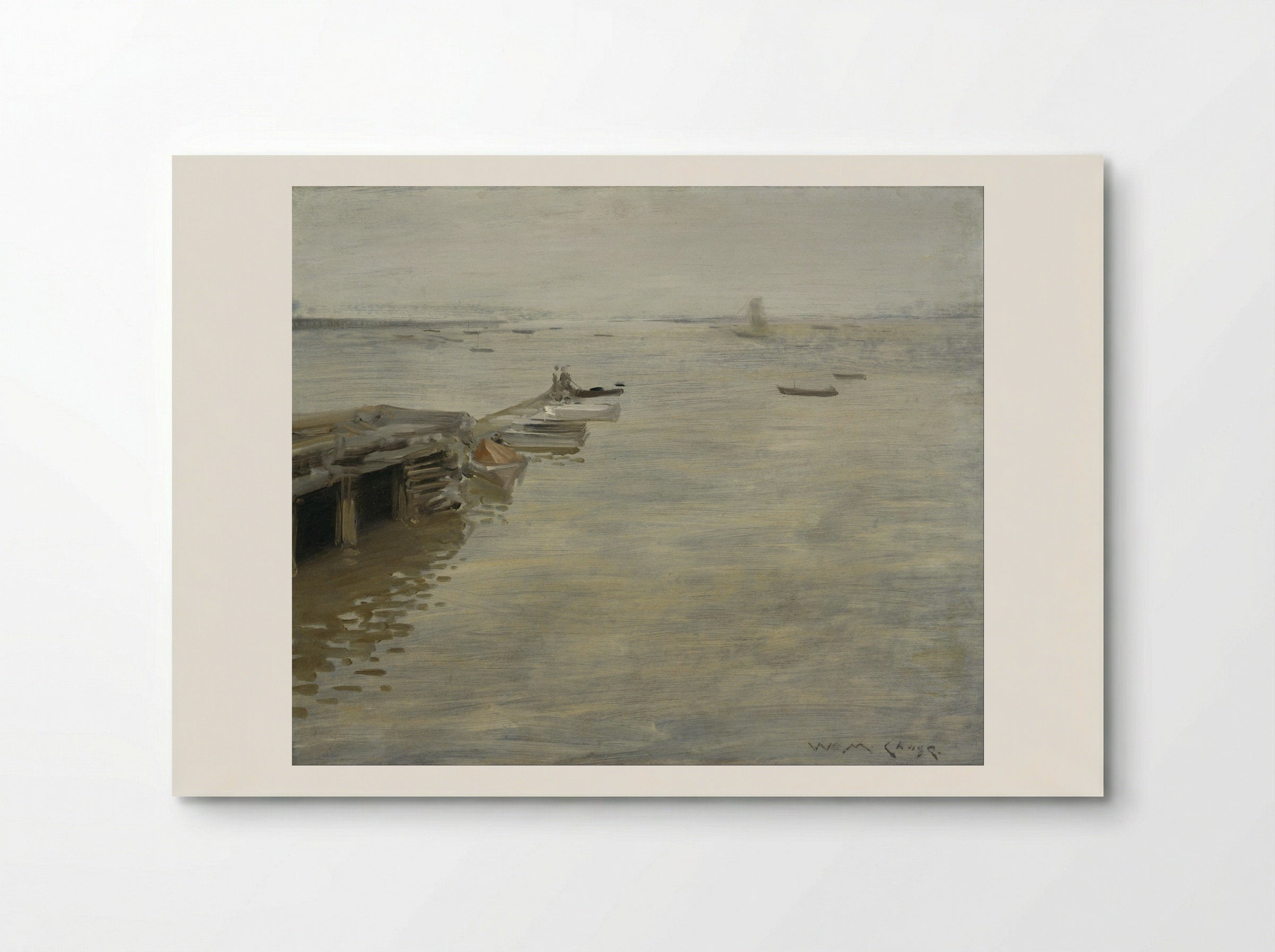 Gray Day on the Lagoon (A Passenger Boat — Venice) - William Merritt Chase - Poster