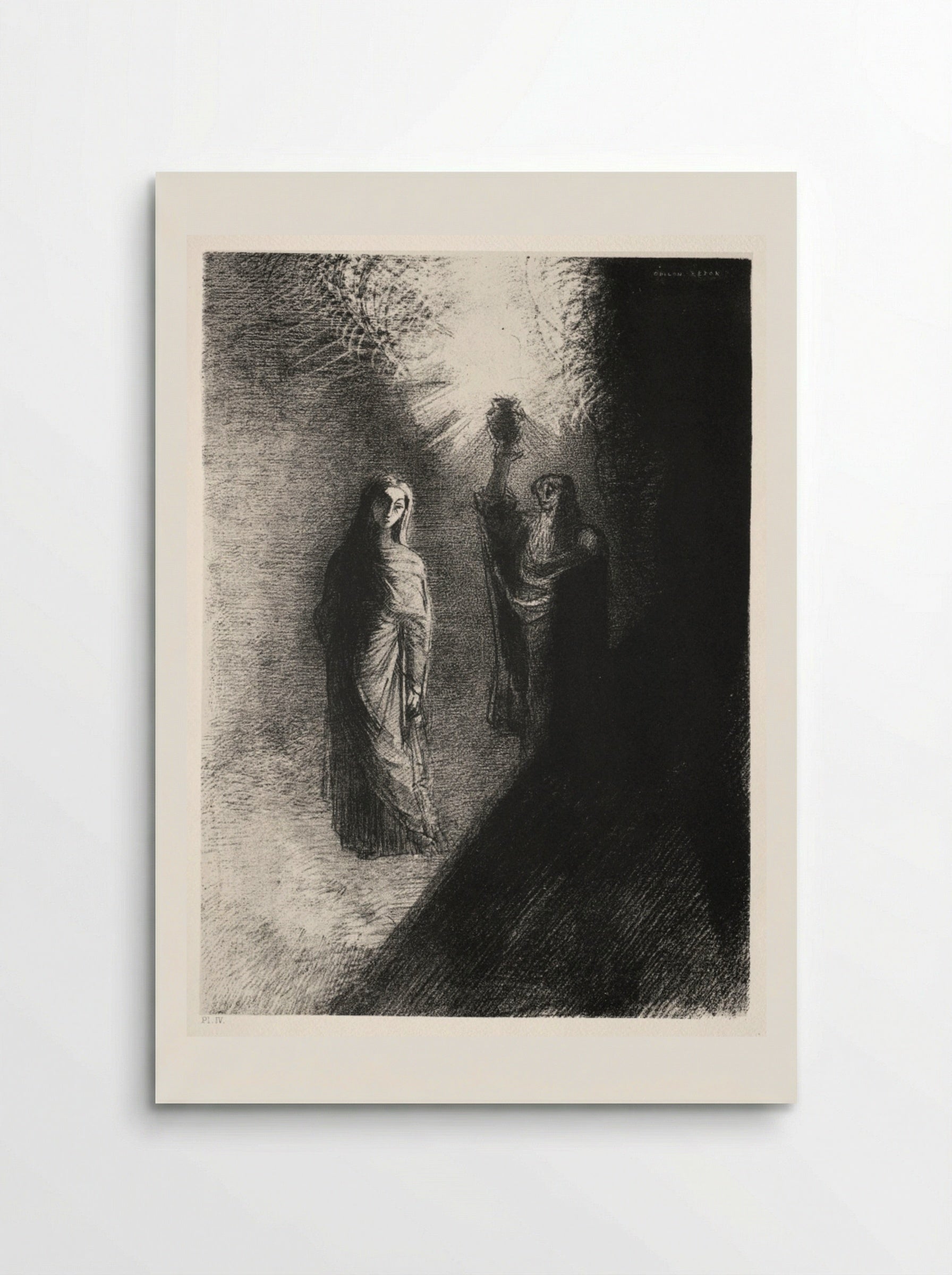 He Raises the Bronze Urn - Odilon Redon - Poster