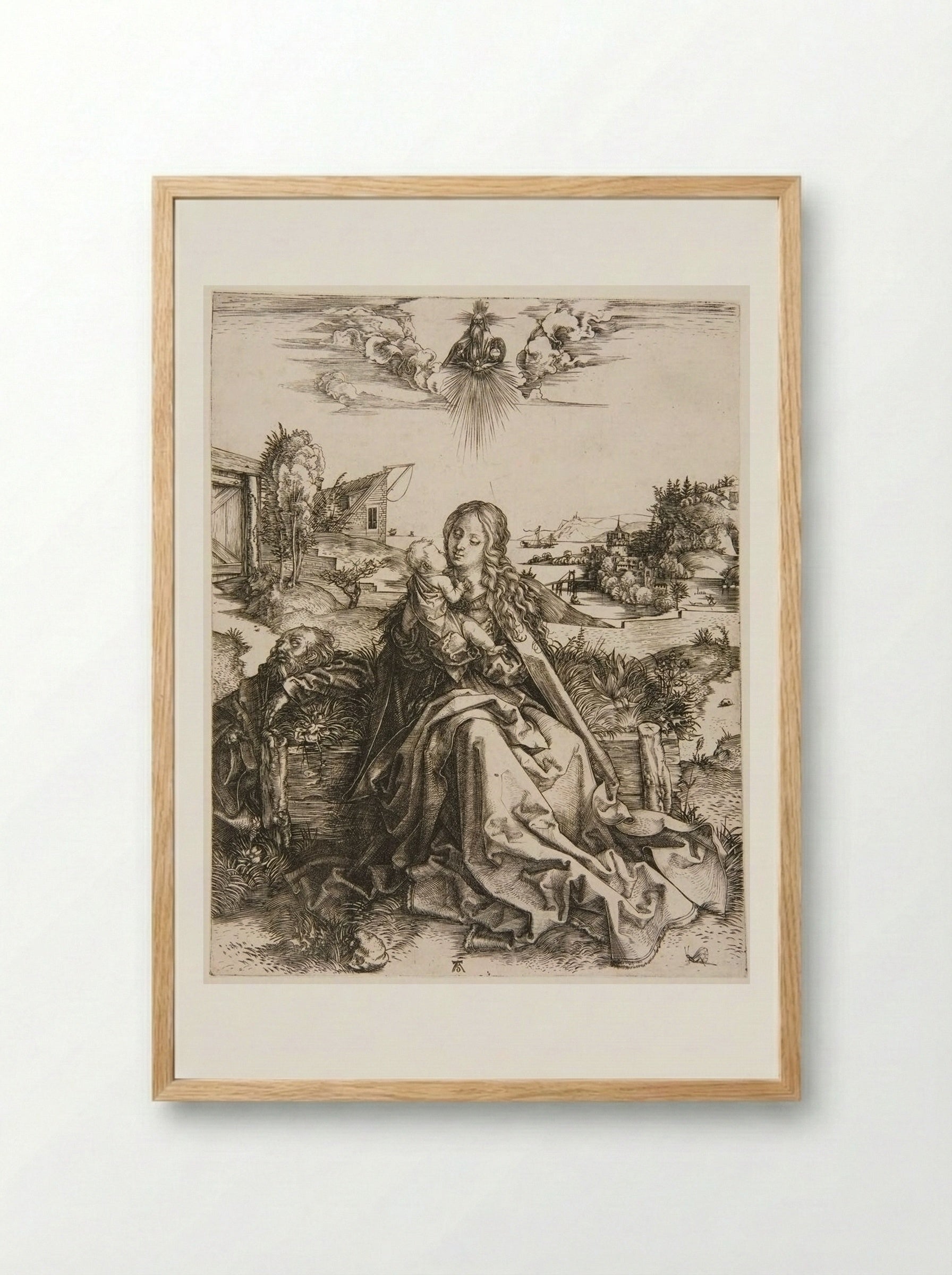 Holy Family with the Dragonfly - Albrecht Dürer - Framed Print Wood