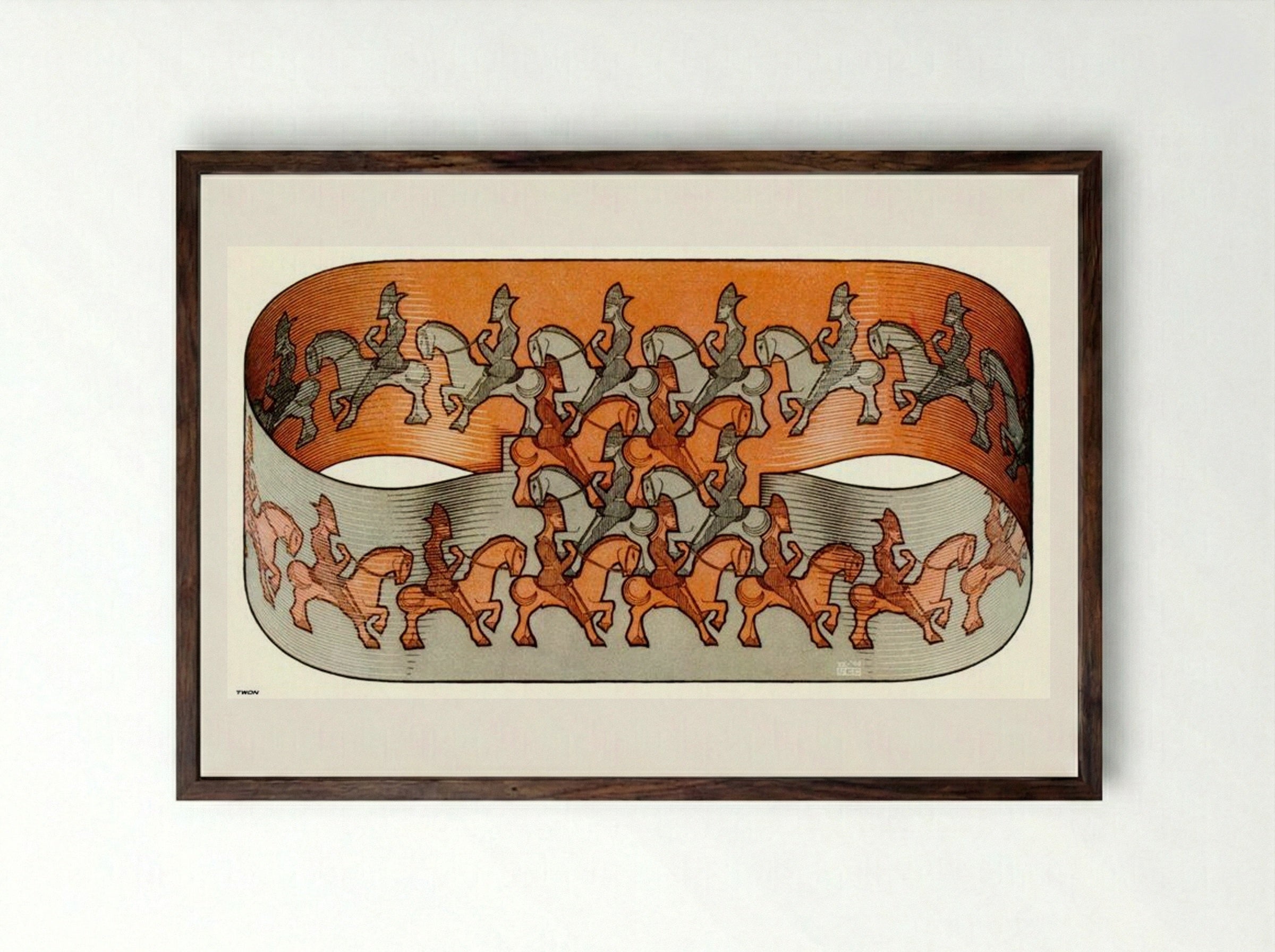 Horsemen - M.C. Escher - Framed Print Dark Wood