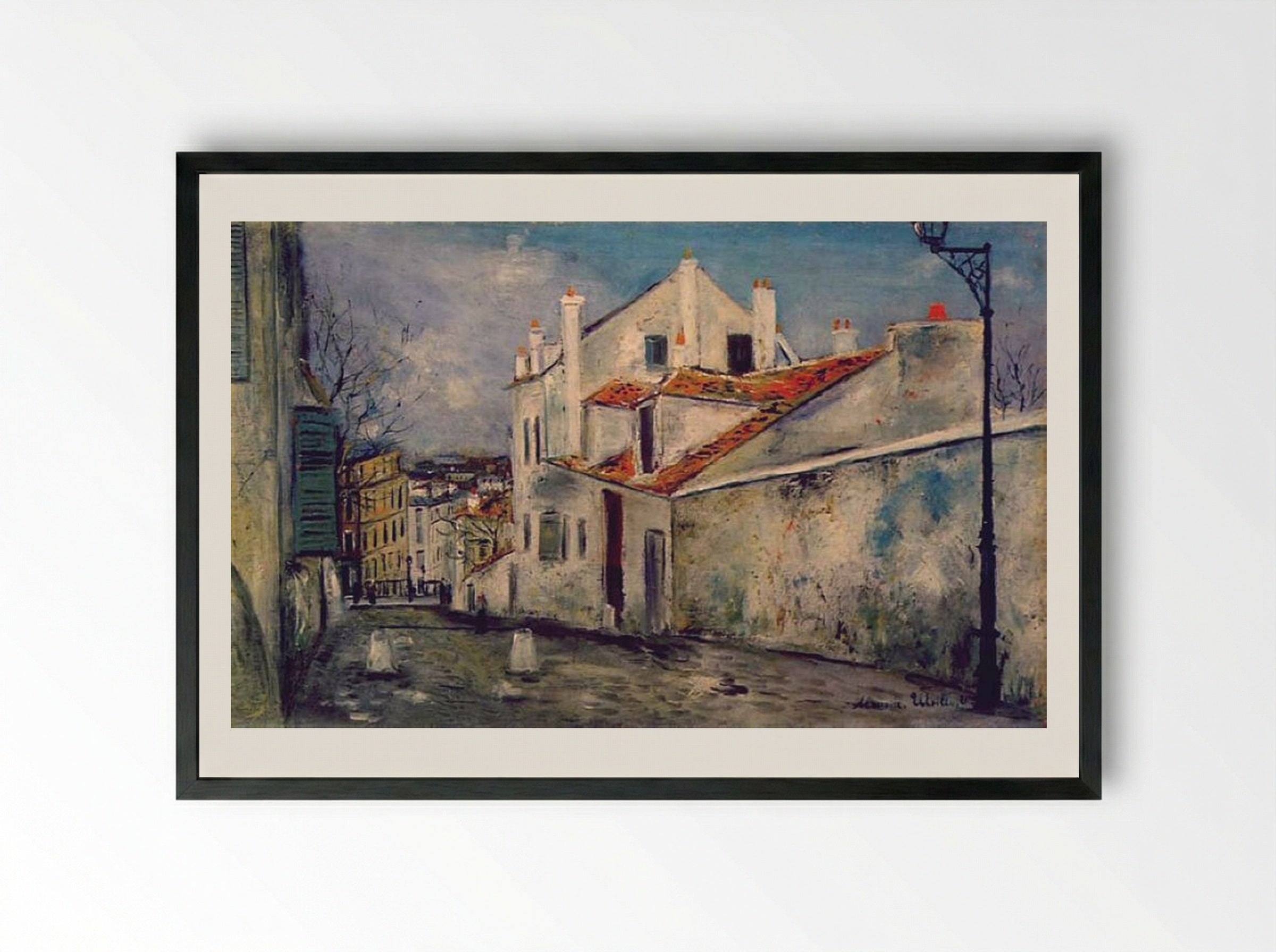House of Mimi Pinson - Maurice Utrillo - Framed Print Black