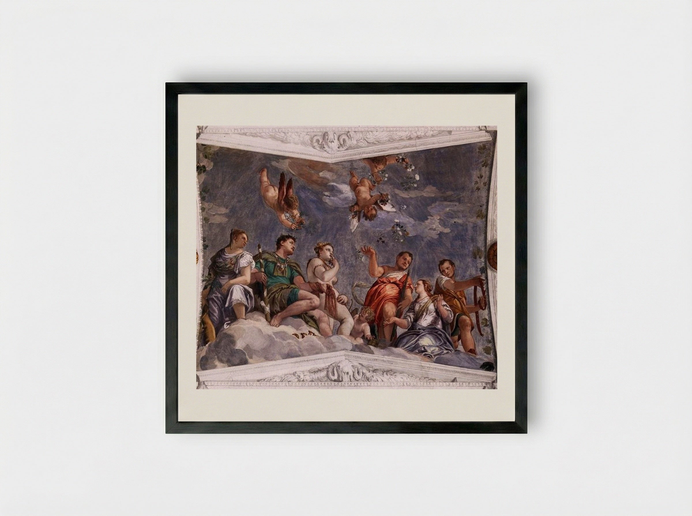 Hymen, Juno, and Venus - Paolo Veronese - Framed Print Black