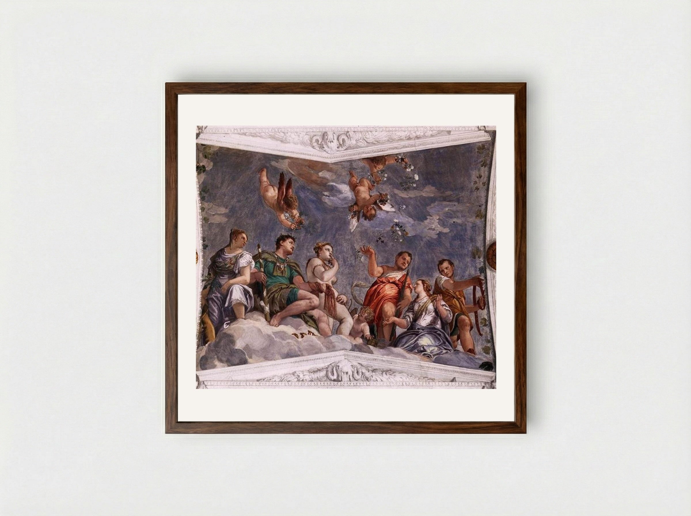 Hymen, Juno, and Venus - Paolo Veronese - Framed Print Dark Wood