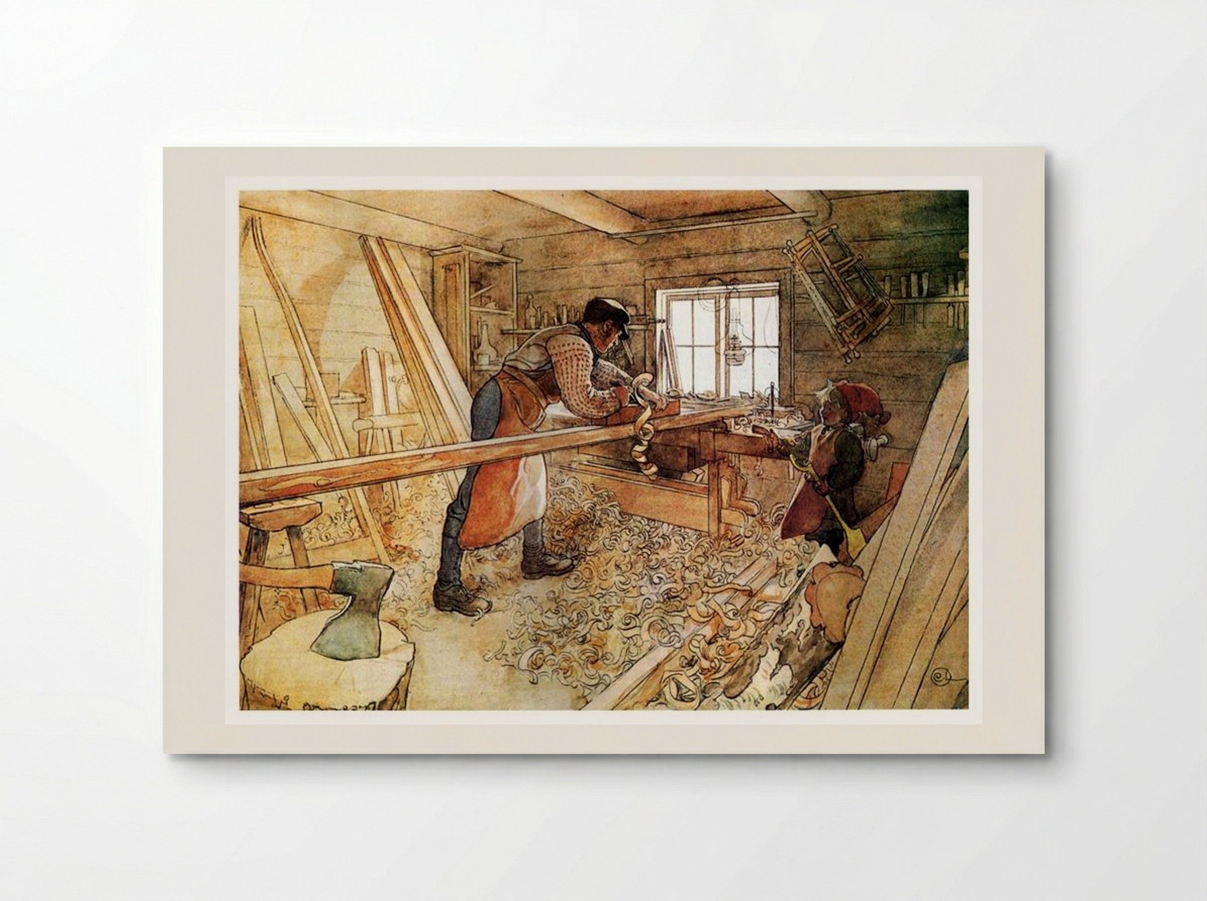 In the Carpenter Shop - Carl Larsson - Poster