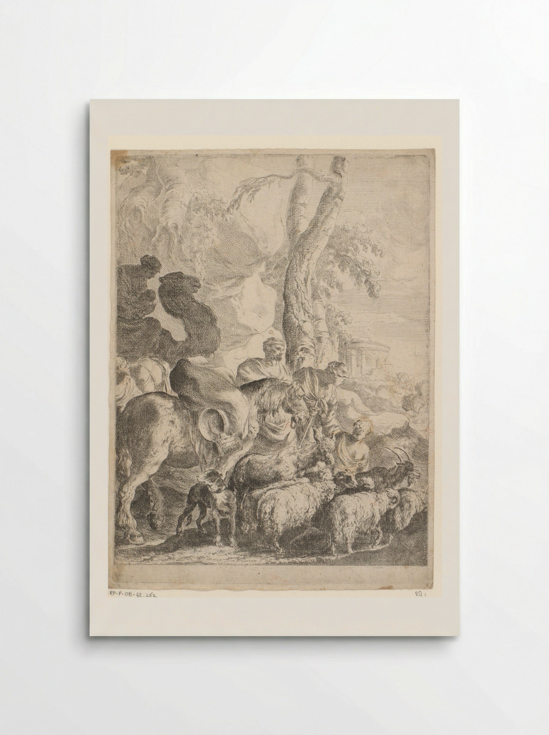 Jacob and His Family on the Way Home - Sébastien Bourdon - Poster
