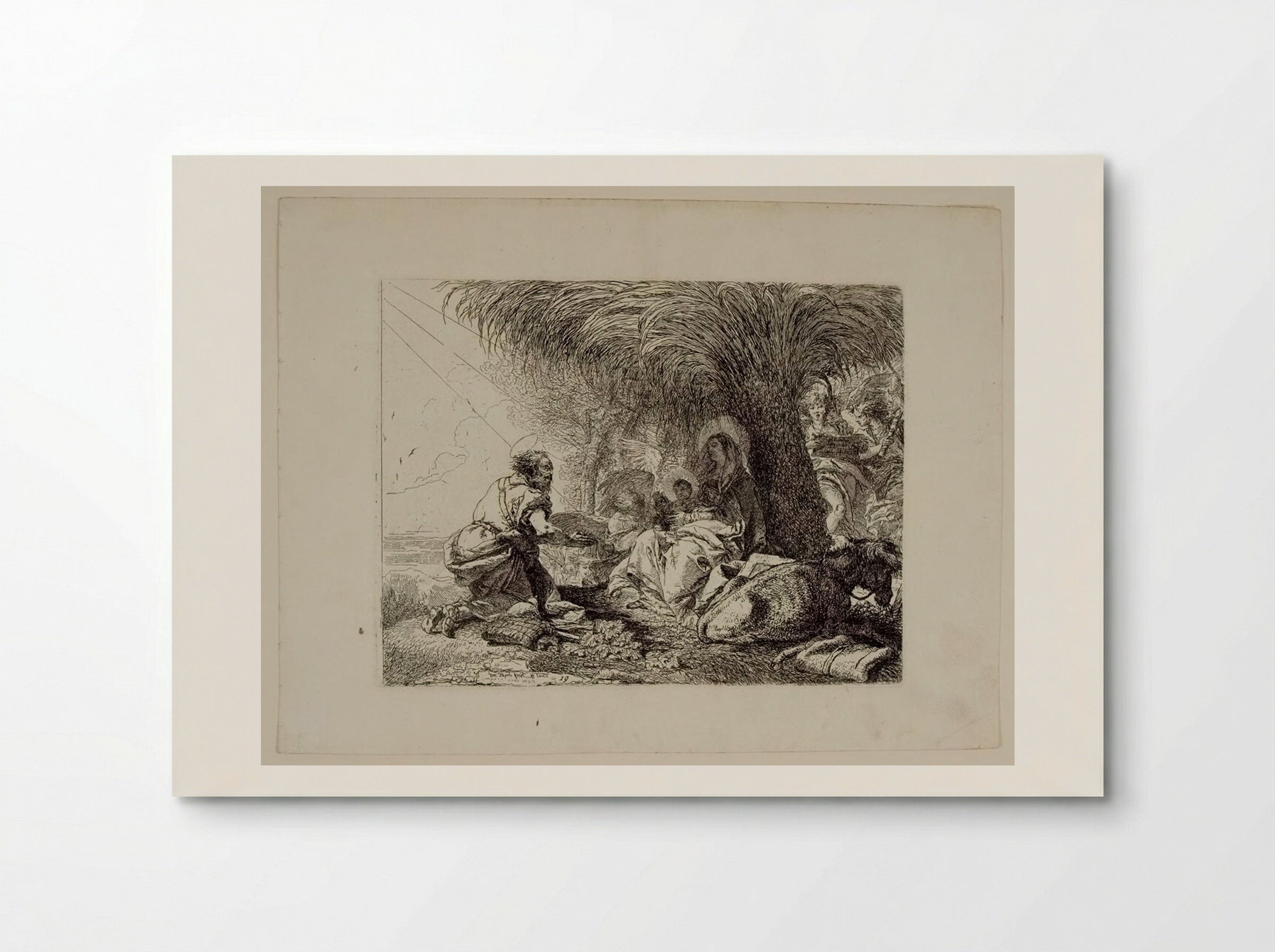 Joseph Adoring the Child While Two Angels Sing - Giovanni Domenico Tiepolo - Poster