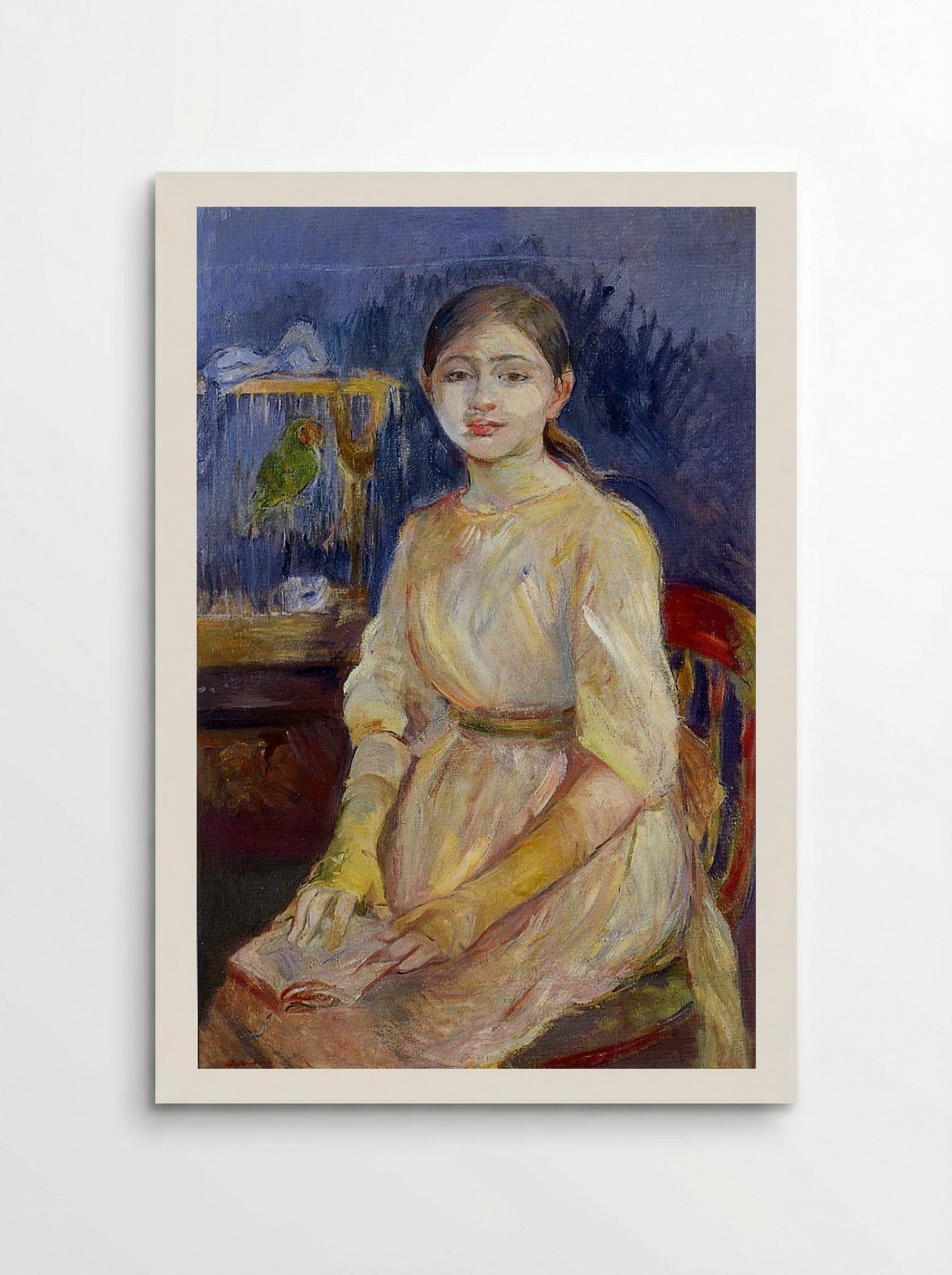 Julie Manet with a Budgie - Berthe Morisot - Poster