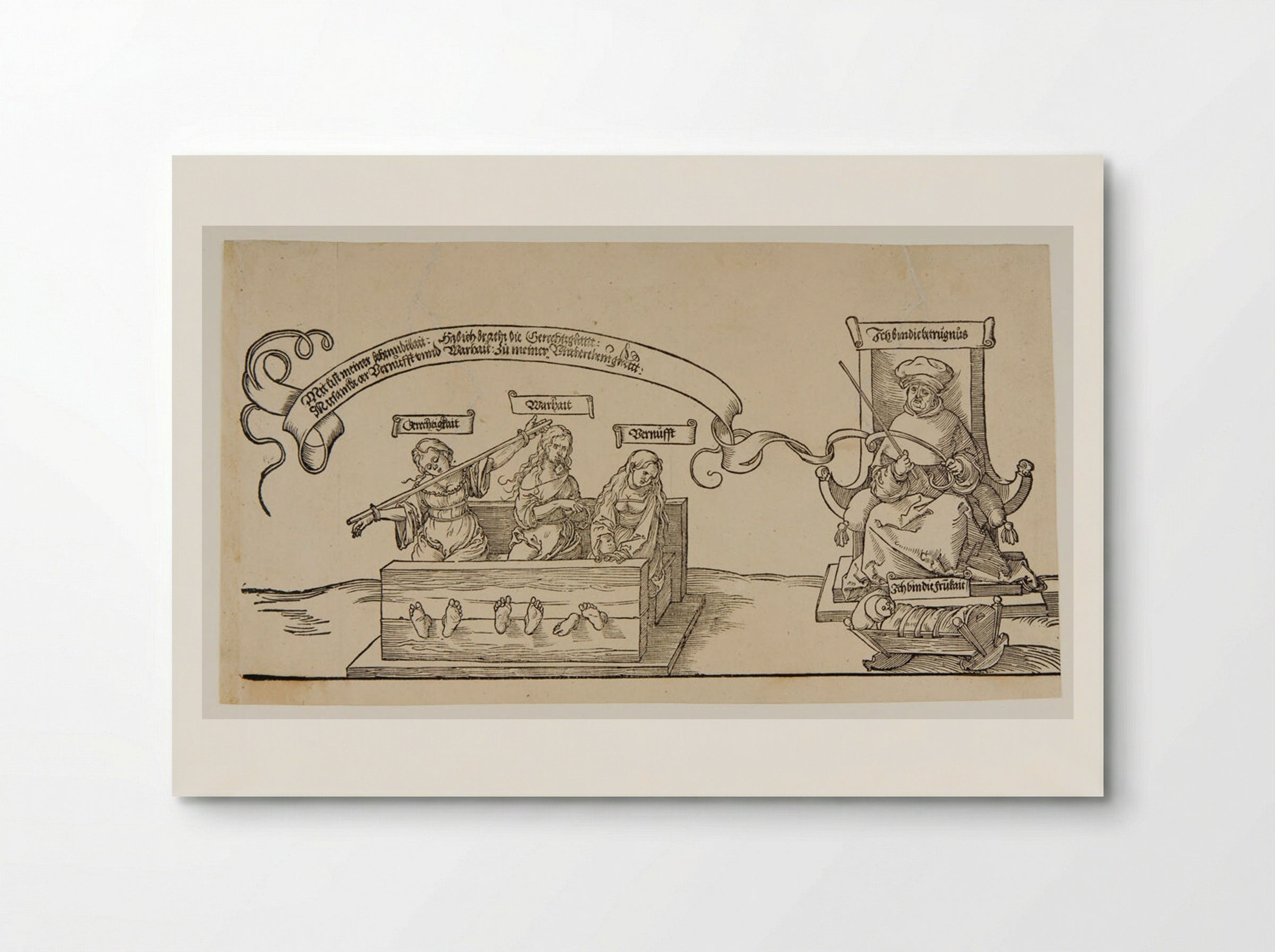 Justice, Truth, and the Future in the Stocks before the False Judge - Albrecht Dürer - Poster