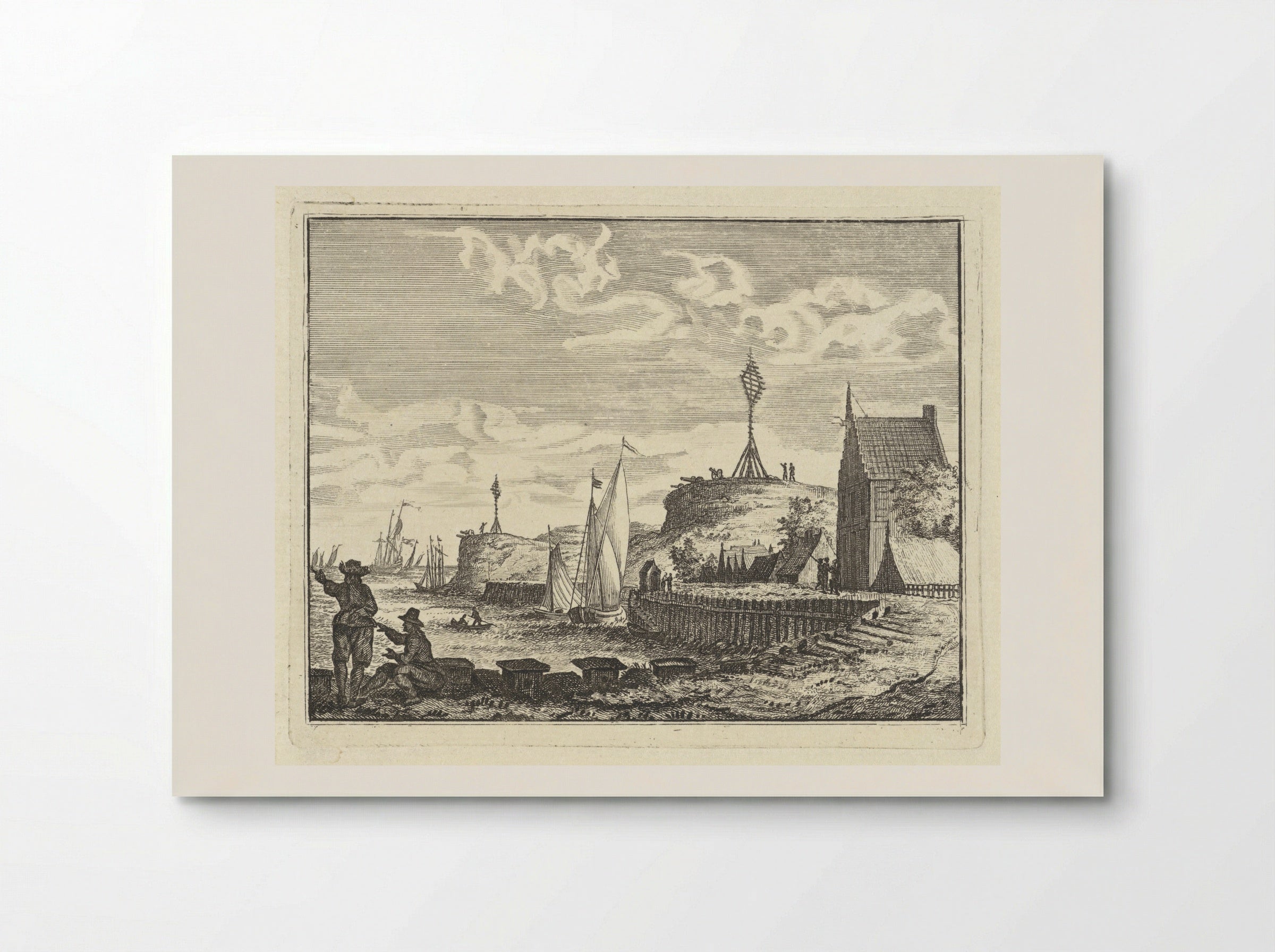 Kust met uitkijkpost - Vincent Laurensz. van der Vinne (II) - Poster