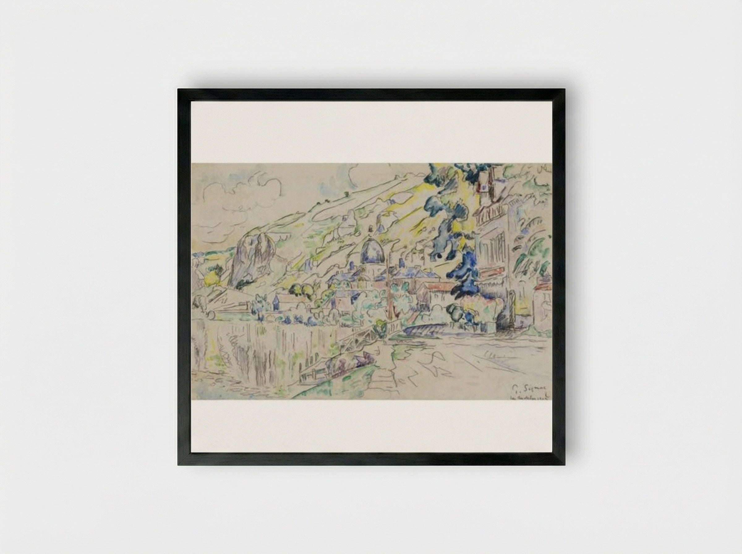Les Andelys - Paul Signac - Framed Print Black