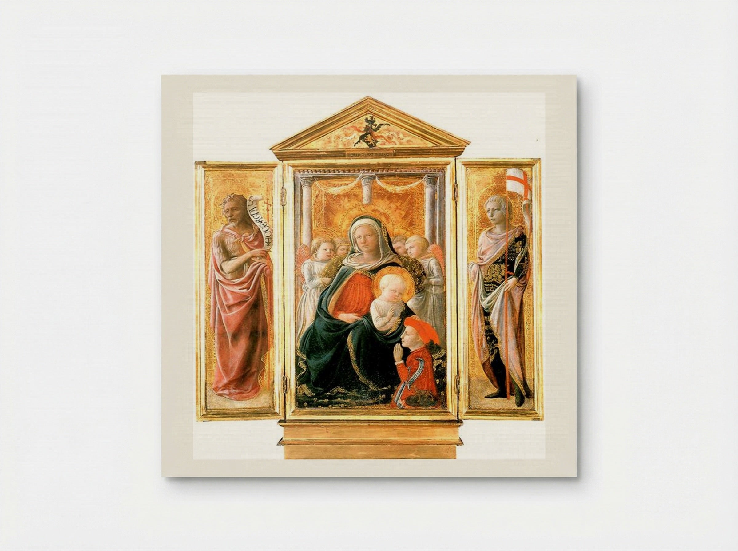 Madonna of Humility with Angels and Donor - Filippo Lippi - Poster