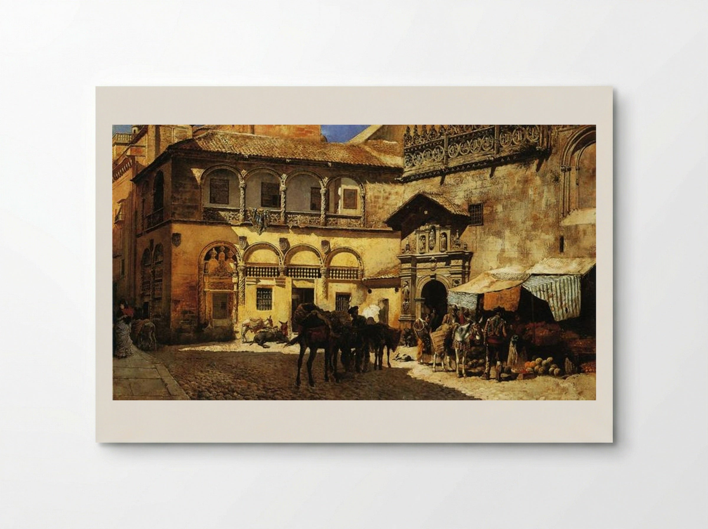 Market Square in Front of the Sacristy and Doorway of the Cathedral, Granada - Edwin Lord Weeks - Poster